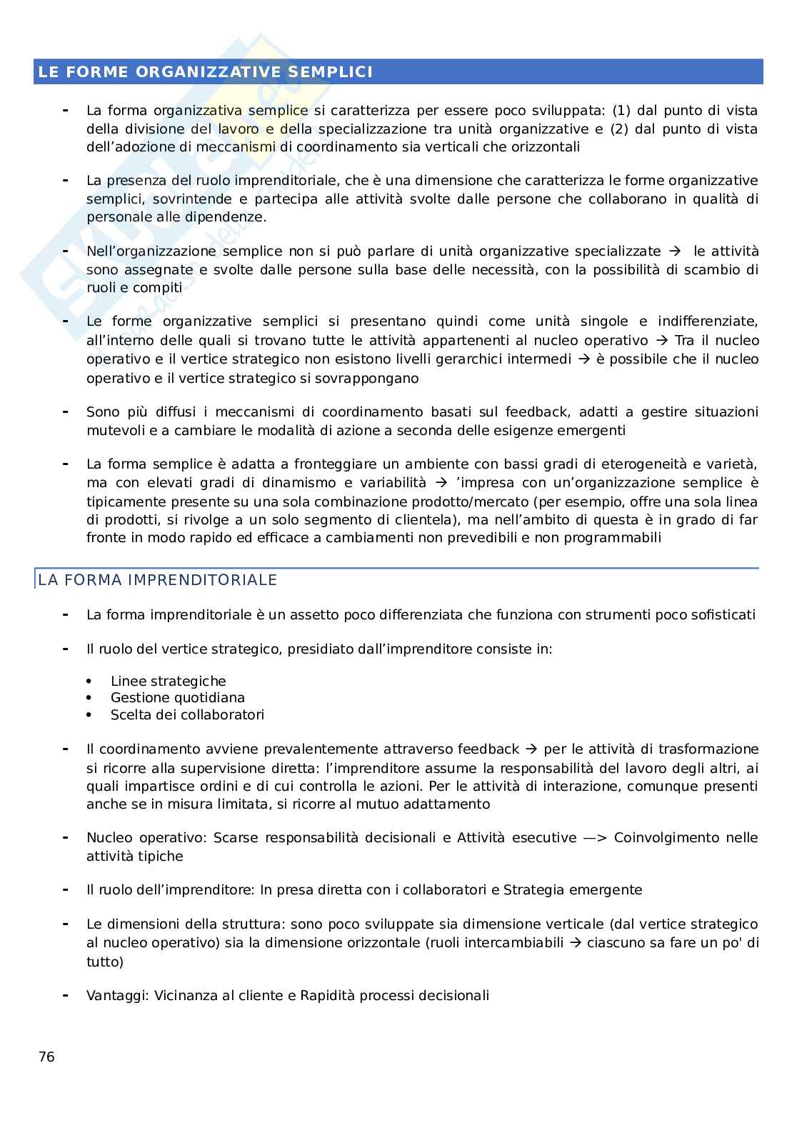 Governo e Gestione aziendale Pag. 76