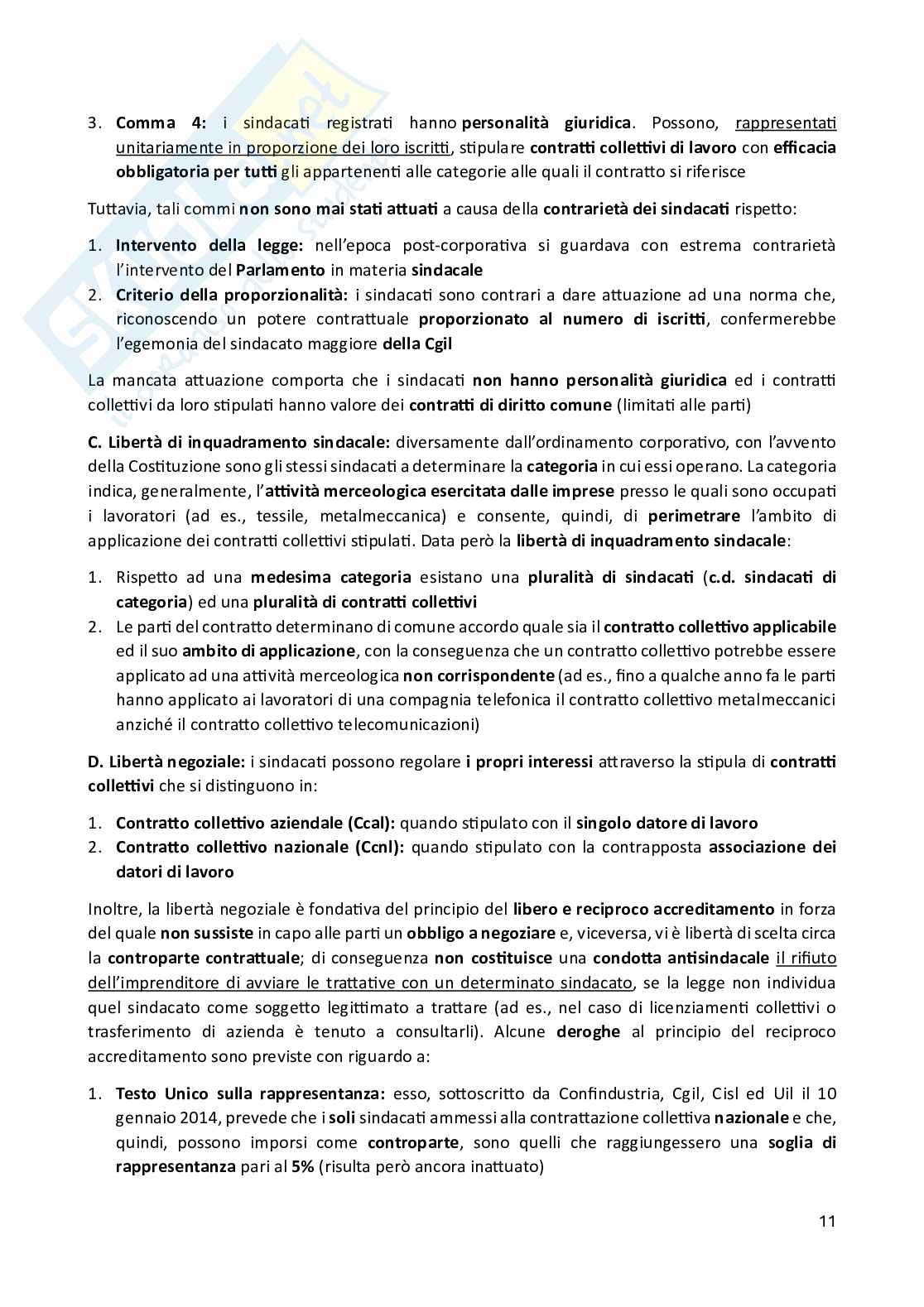 Diritto del lavoro  Pag. 11