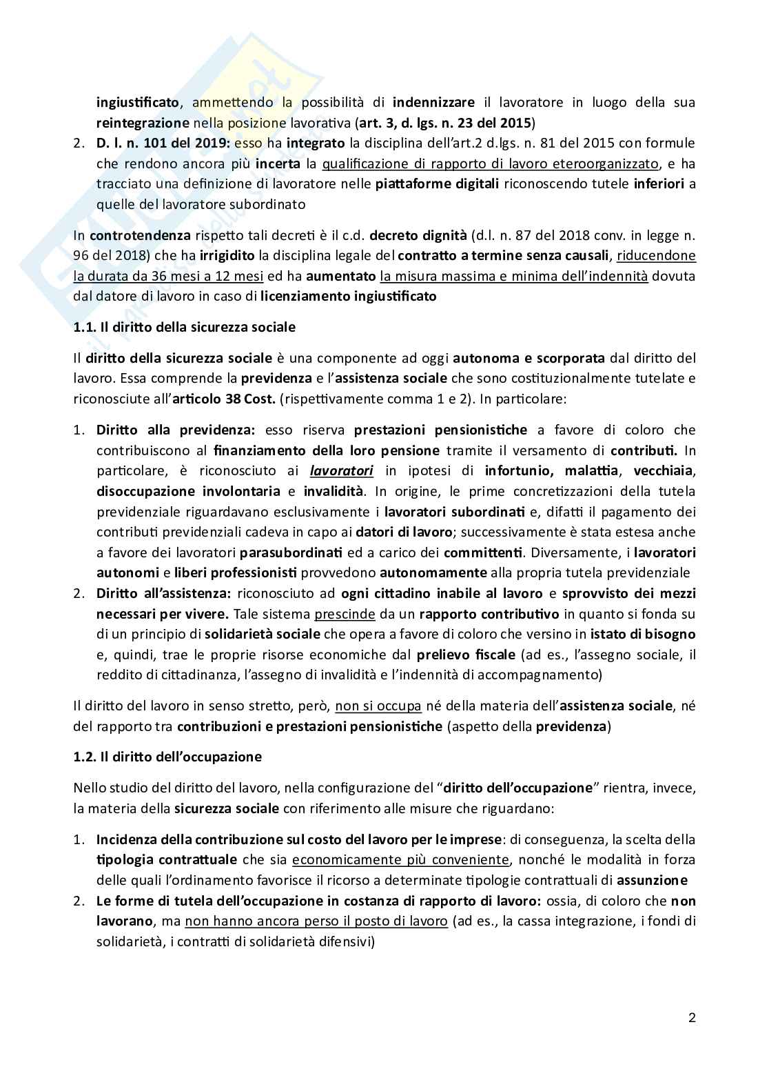 Diritto del lavoro  Pag. 2