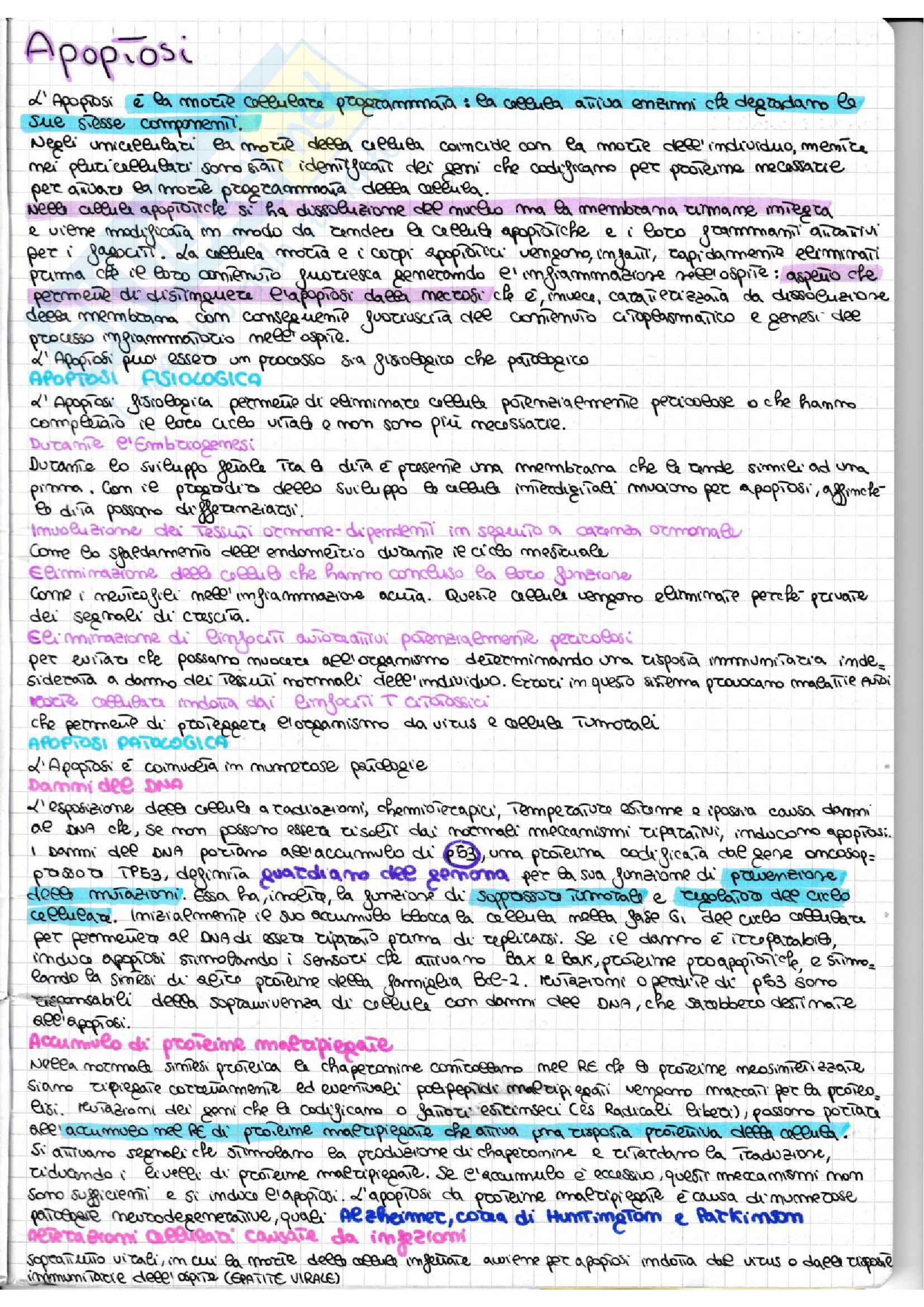 Apoptosi necrosi e necroptosi Pag. 1