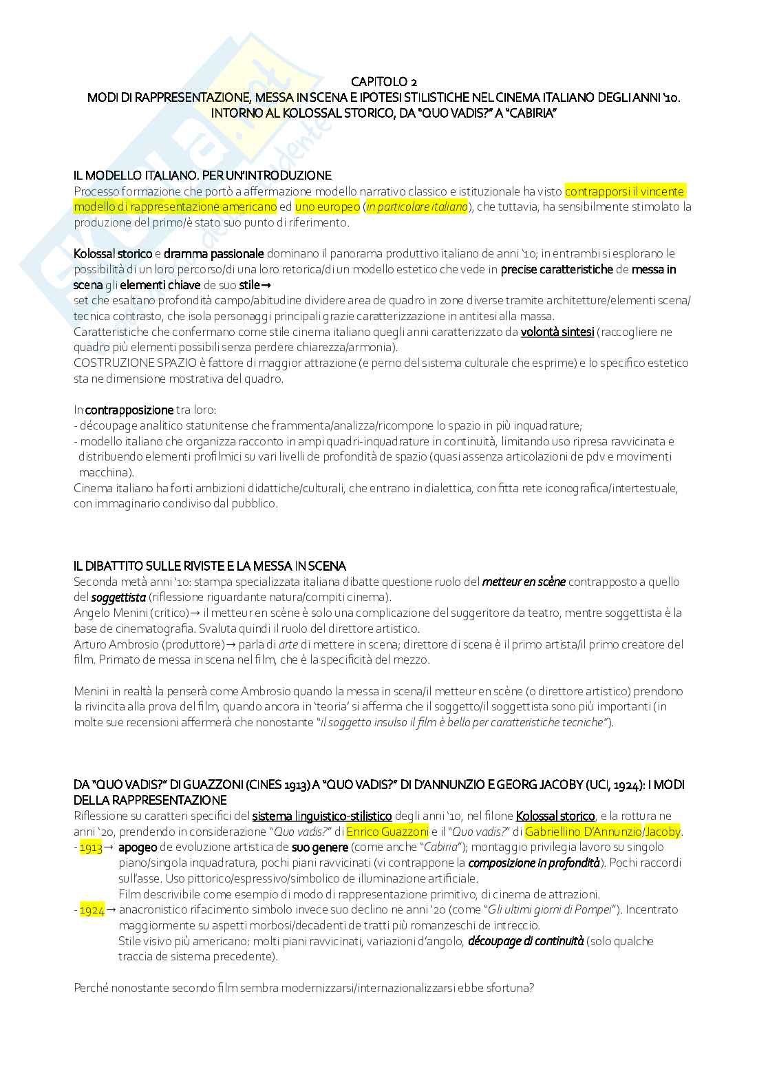 Riassunto esame Filmologia, prof, Canosa, libro consigliato Introduzione al cinema muto italiano Pag. 6