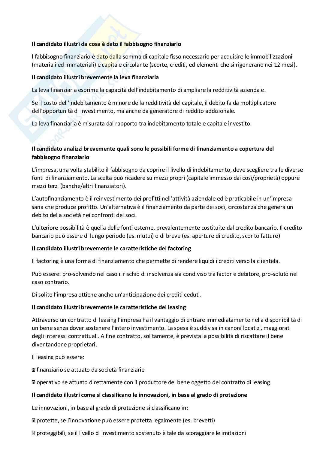 Paniere Gestione delle imprese e marketing- Risposte Aperte - aggiornato (2026) Pag. 11