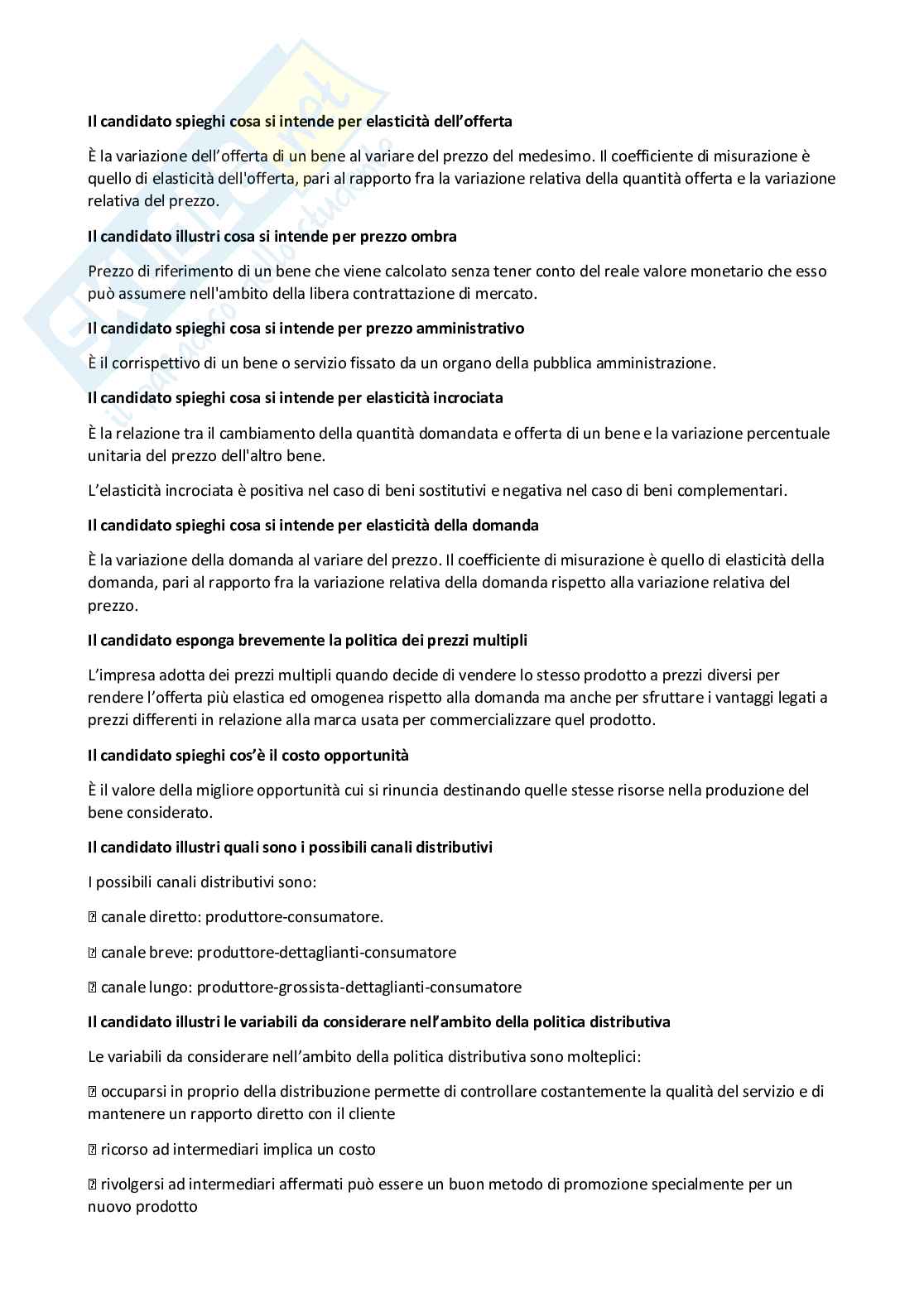 Paniere Gestione delle imprese e marketing- Risposte Aperte - aggiornato (2026) Pag. 6