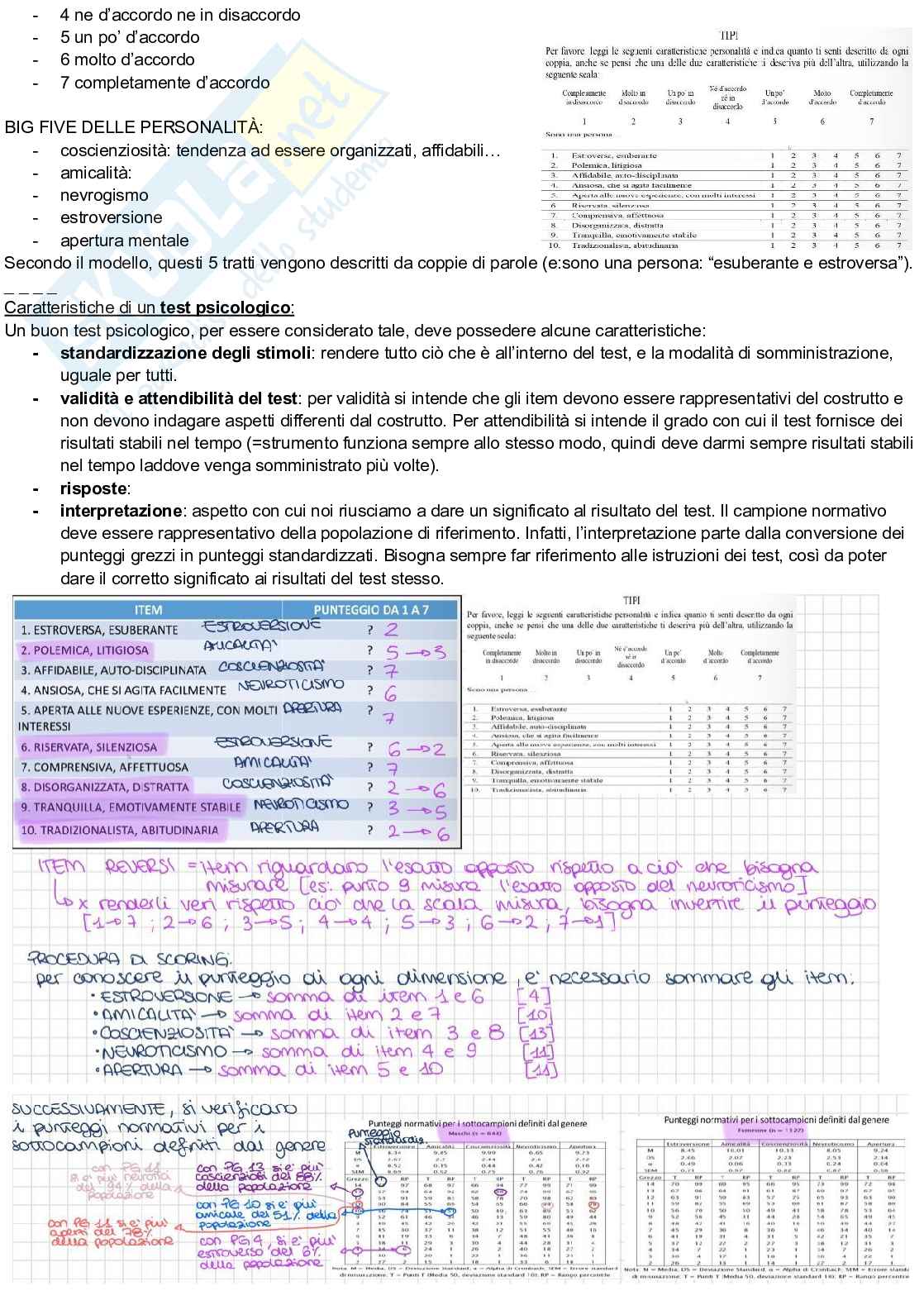 Riassunto esame Teoria e tecnica del test, Prof. Urbini Flavio, libro consigliato Teoria e tecnica psicometrica. Costruire un test psicologico, Chiorri Pag. 2