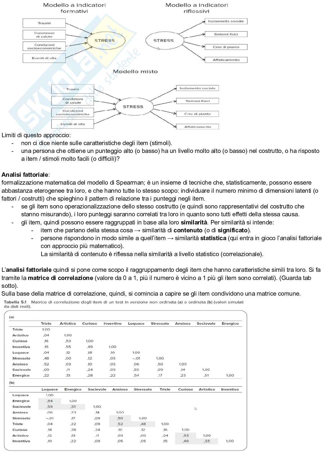 Riassunto esame Teoria e tecnica del test, Prof. Urbini Flavio, libro consigliato Teoria e tecnica psicometrica. Costruire un test psicologico, Chiorri Pag. 31