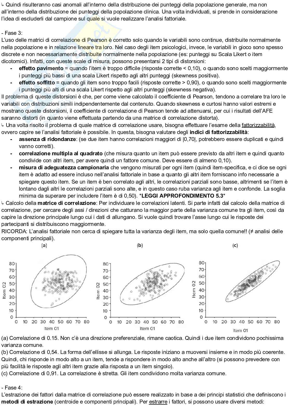 Riassunto esame Teoria e tecnica del test, Prof. Urbini Flavio, libro consigliato Teoria e tecnica psicometrica. Costruire un test psicologico, Chiorri Pag. 36