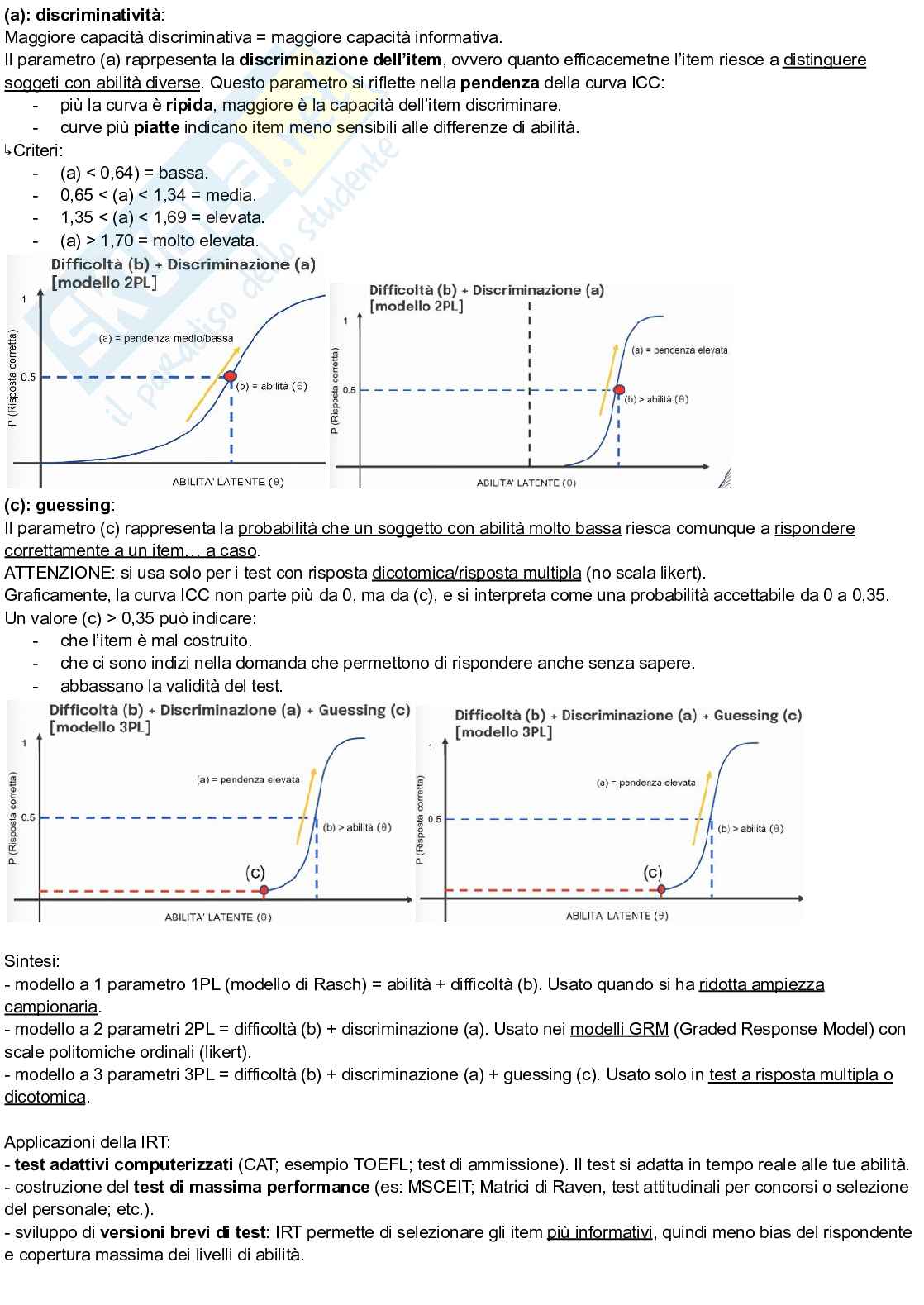 Riassunto esame Teoria e tecnica del test, Prof. Urbini Flavio, libro consigliato Teoria e tecnica psicometrica. Costruire un test psicologico, Chiorri Pag. 41