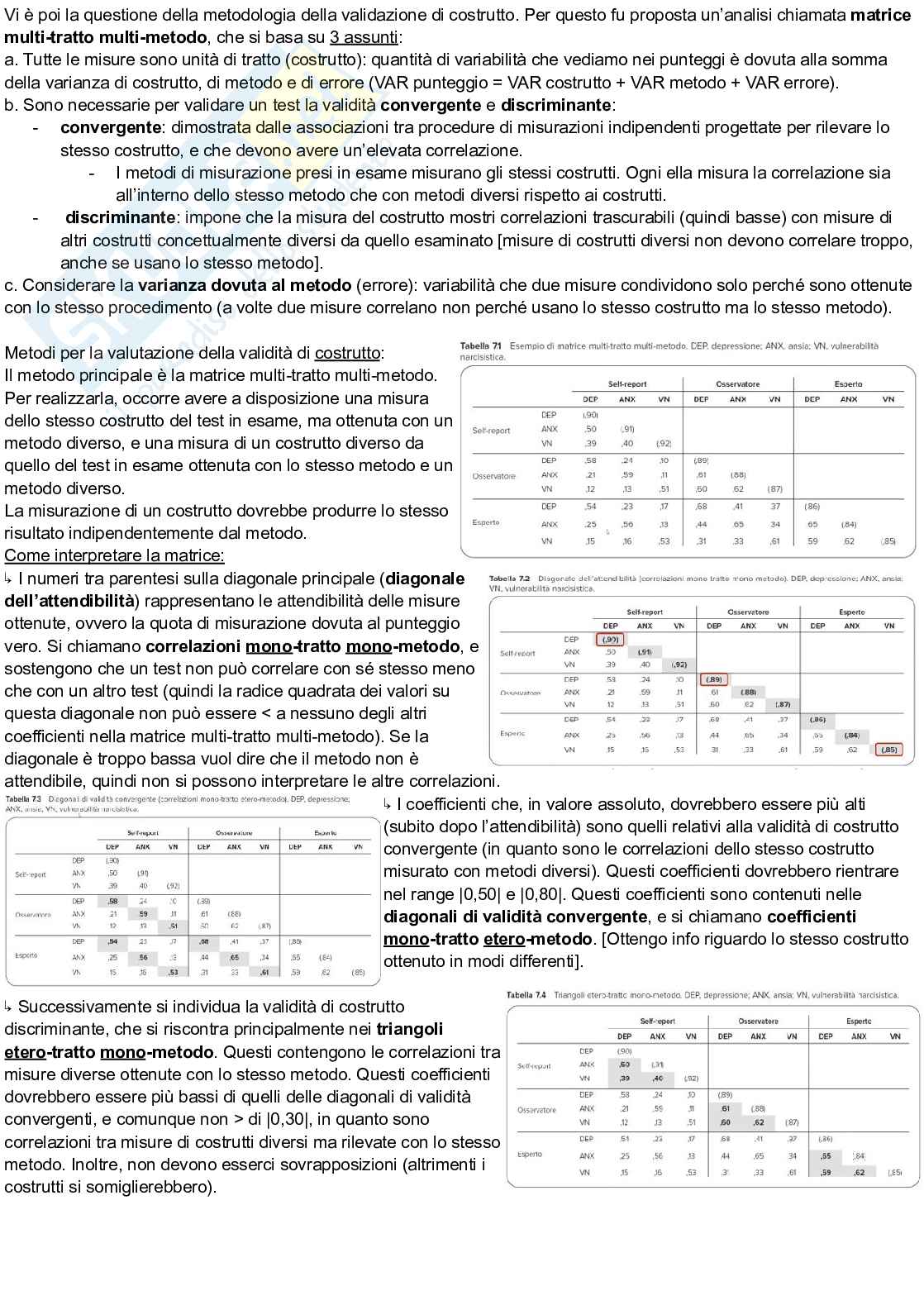 Riassunto esame Teoria e tecnica del test, Prof. Urbini Flavio, libro consigliato Teoria e tecnica psicometrica. Costruire un test psicologico, Chiorri Pag. 46