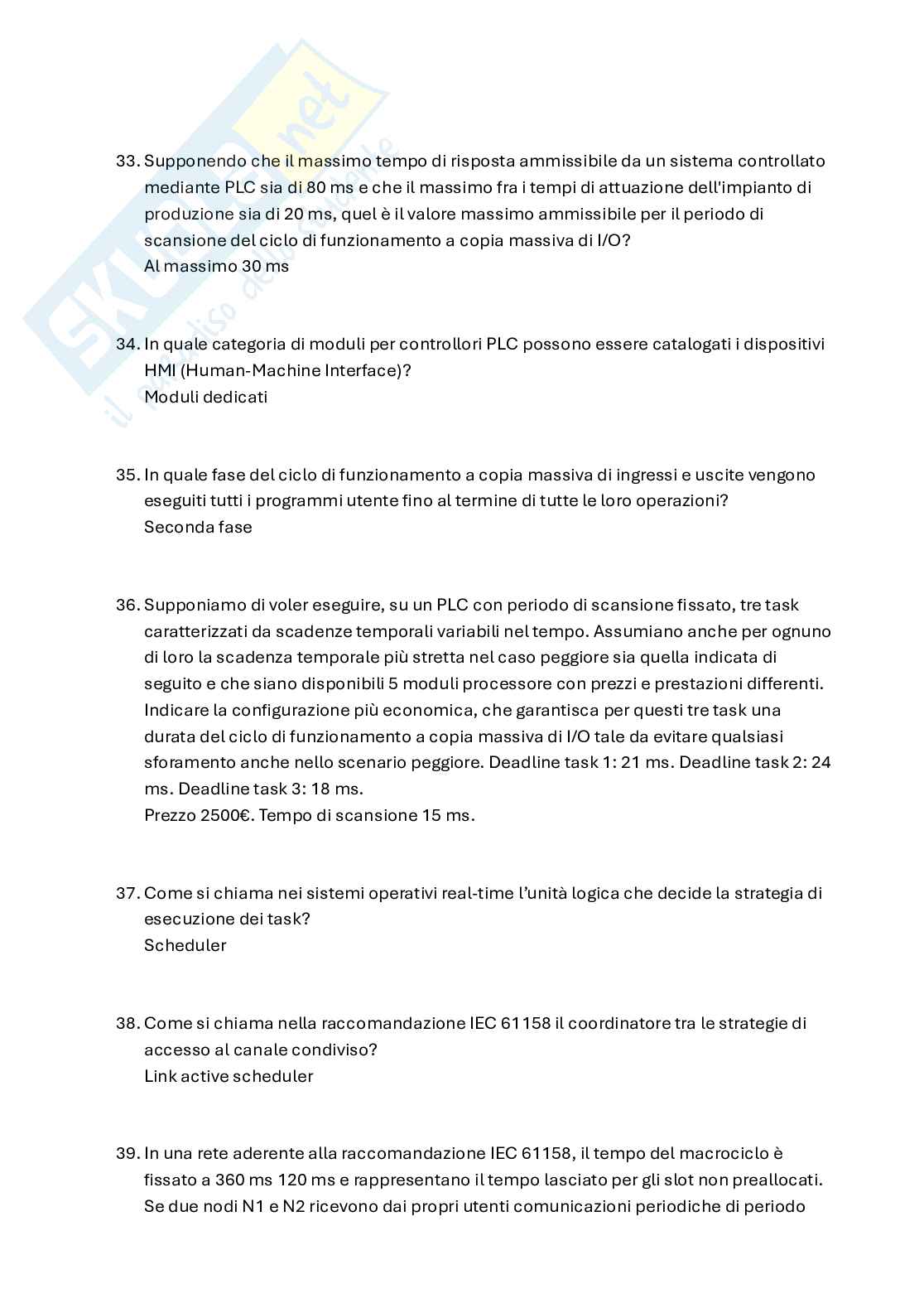 Domande a crocette Tecnologie per l'automazione industriale  Pag. 6