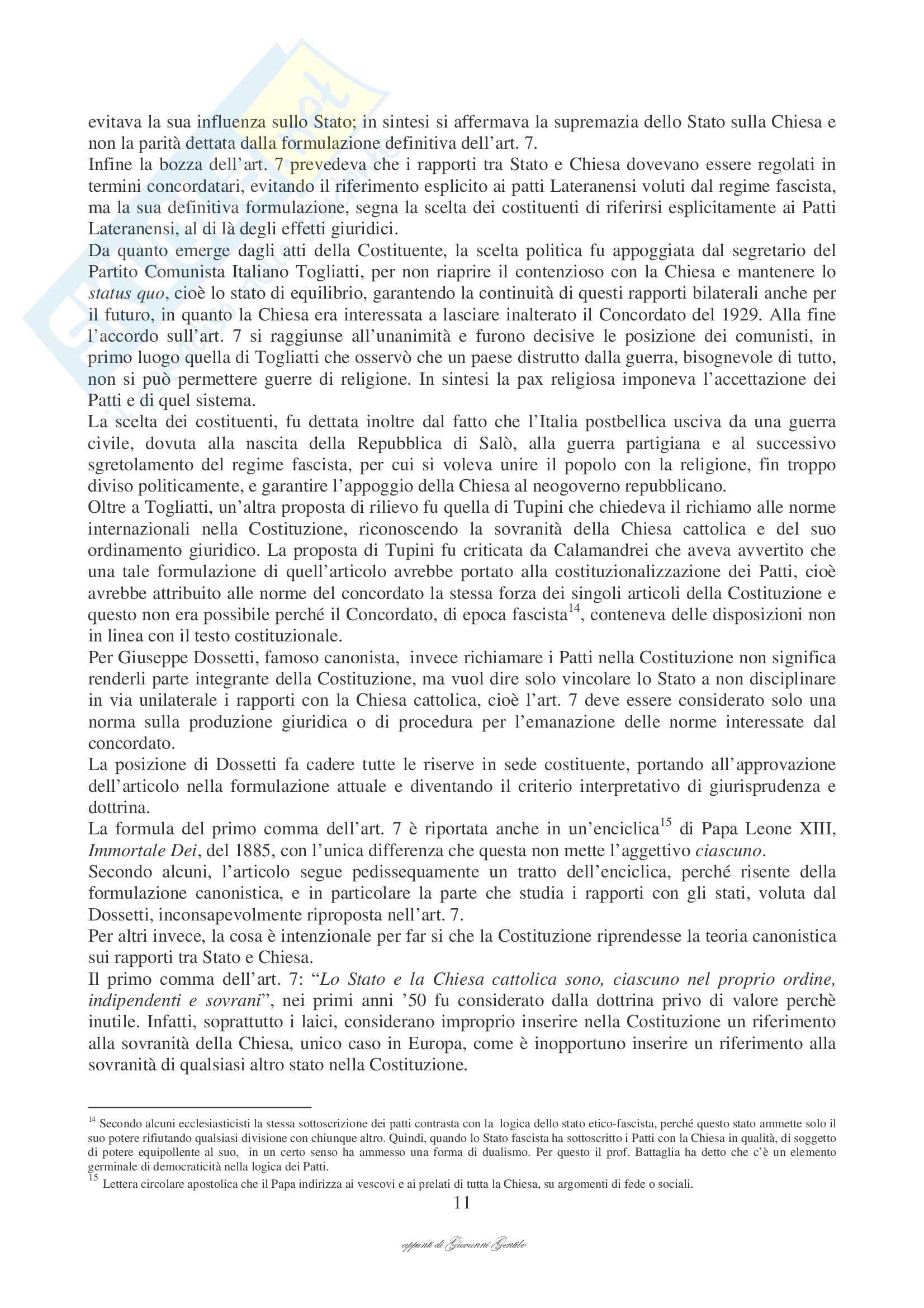 Diritto ecclesiastico comparato - Appunti Pag. 11