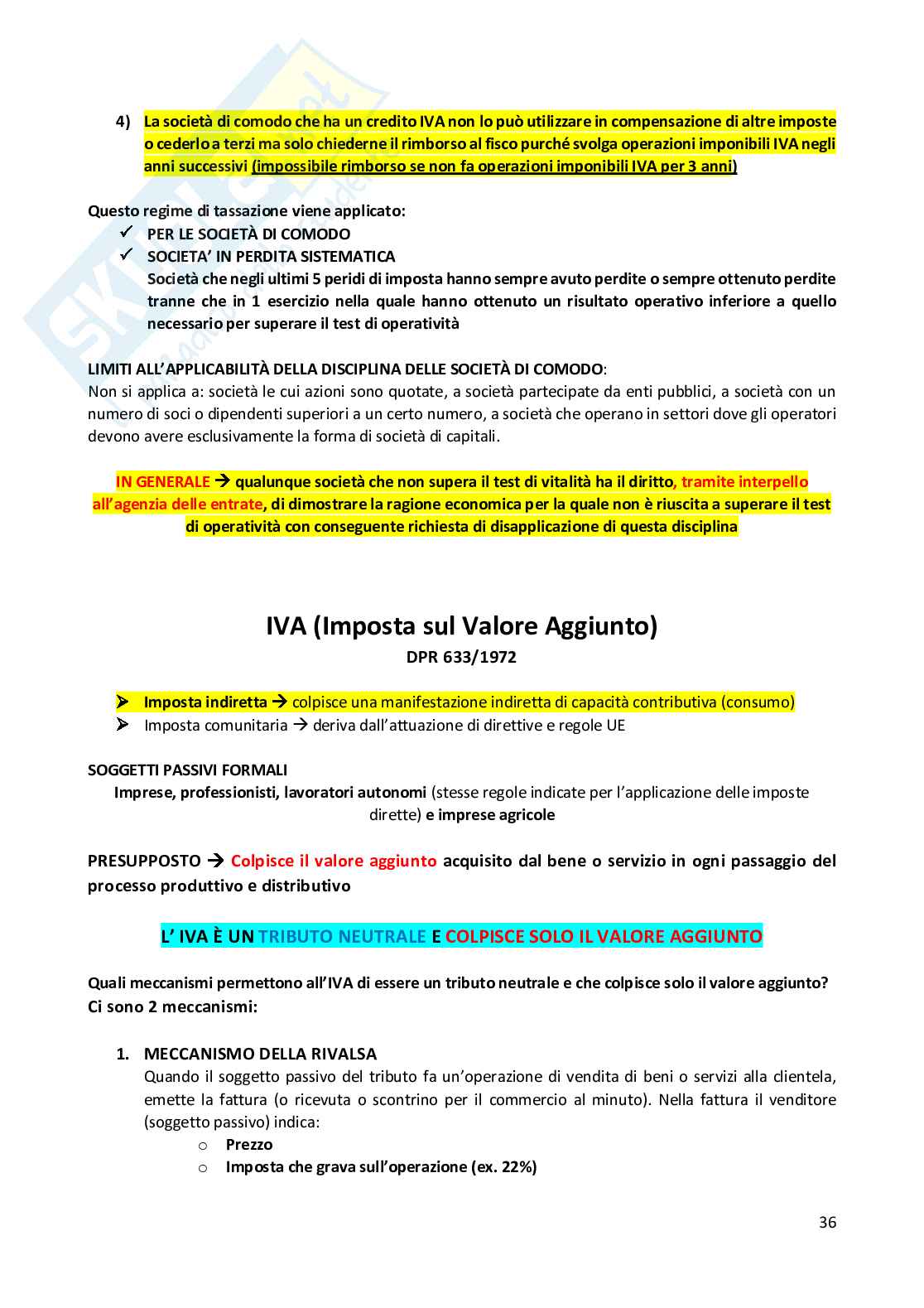 Diritto tributario Pag. 36