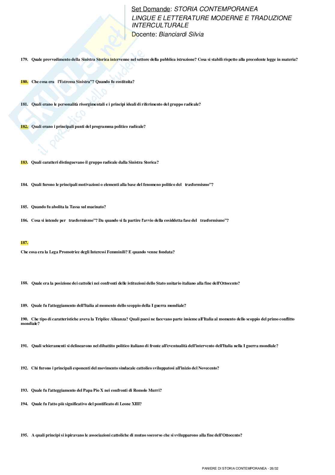 Paniere nuovo completo di Storia contemporanea Pag. 26