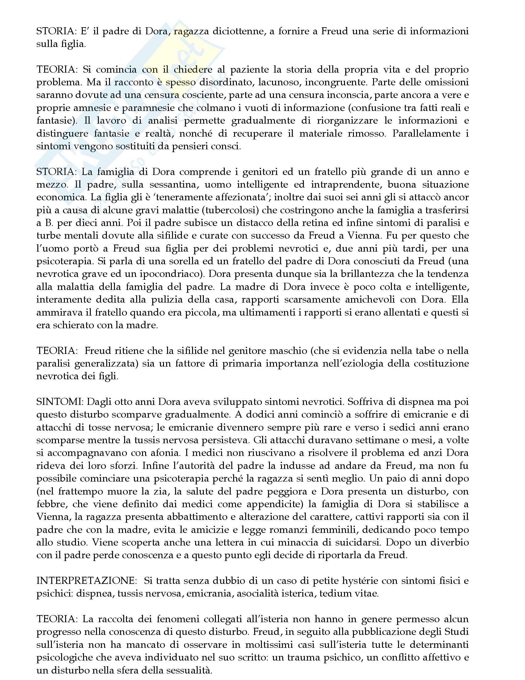 Psicopatologia - il caso di Dora, Freud Pag. 2
