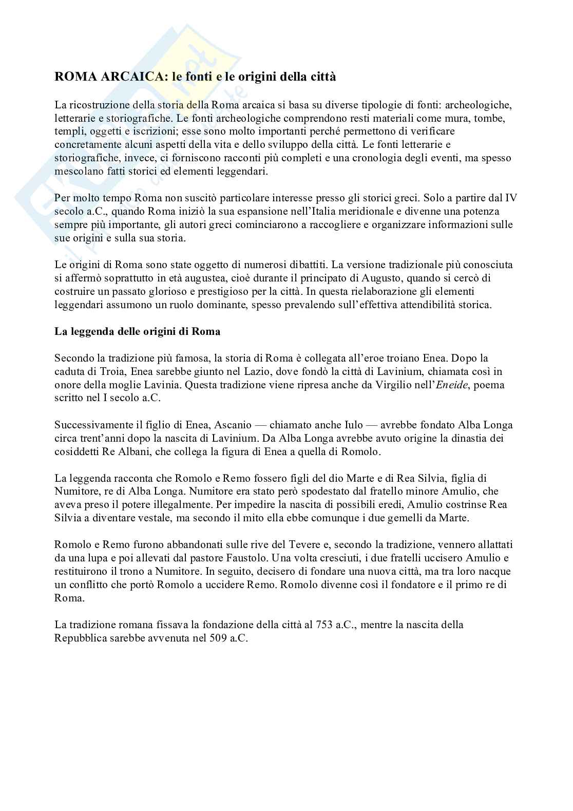  Storia romana  Pag. 1
