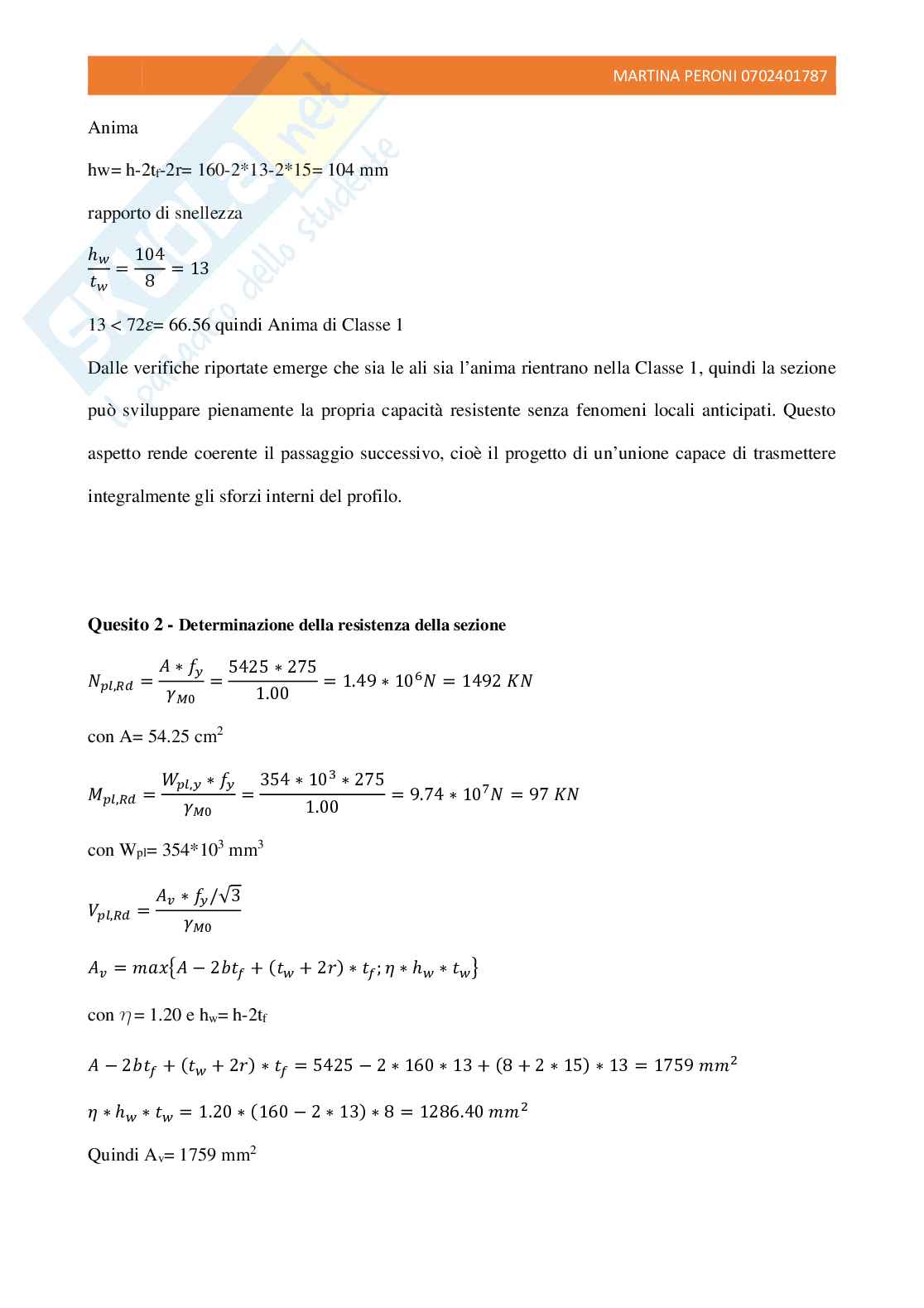 Elaborato 2 Elementi di tecnica delle costruzioni Pag. 2