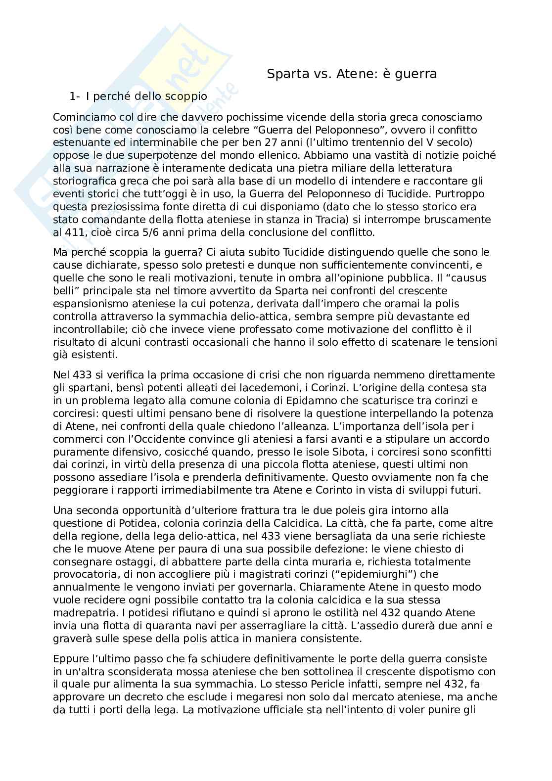 Riassunto esame Storia greca, Prof. Gallo Luigi, libro consigliato Storia greca, Gallo Pag. 1