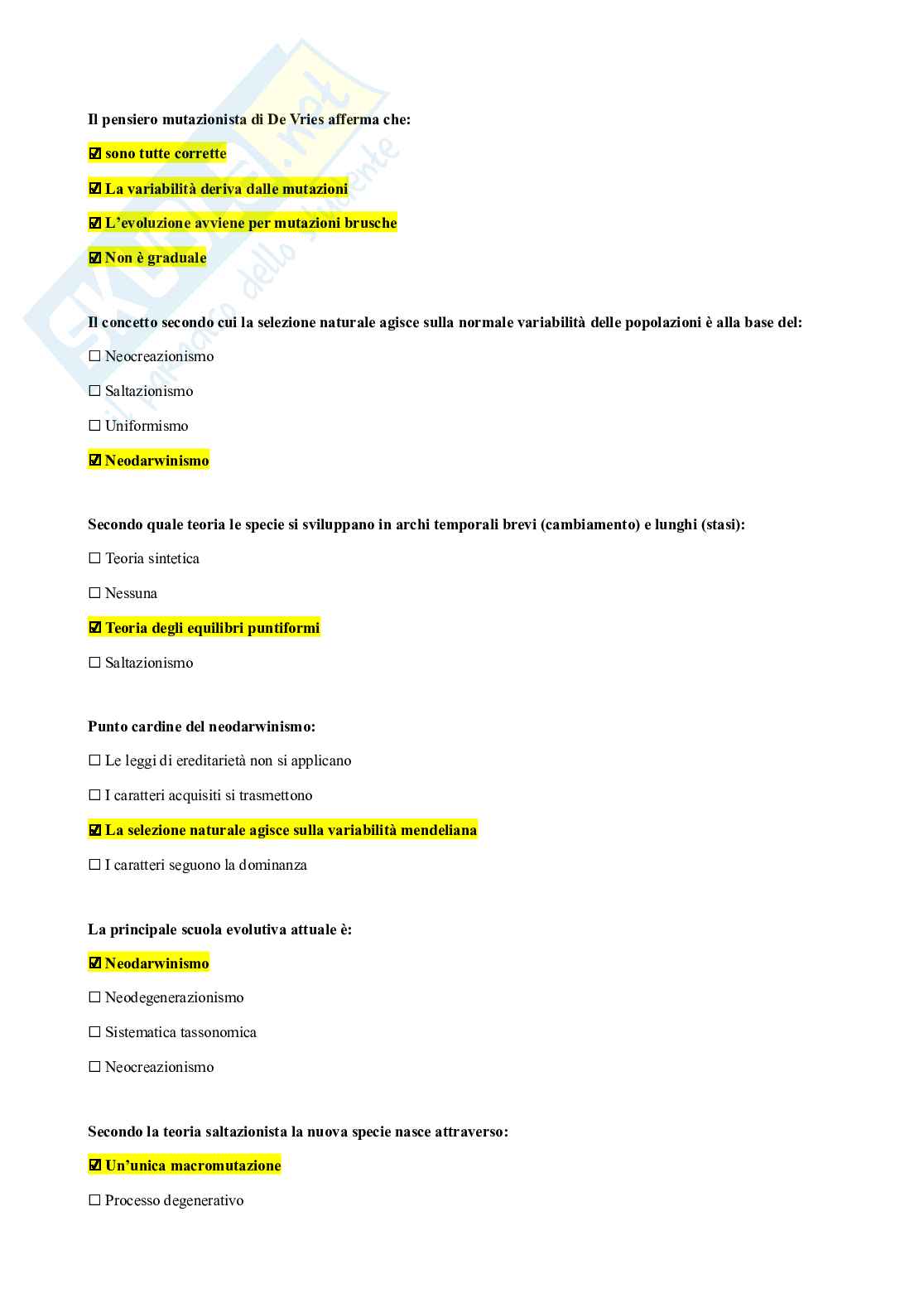 Domande chiuse Antropologia   Pag. 41