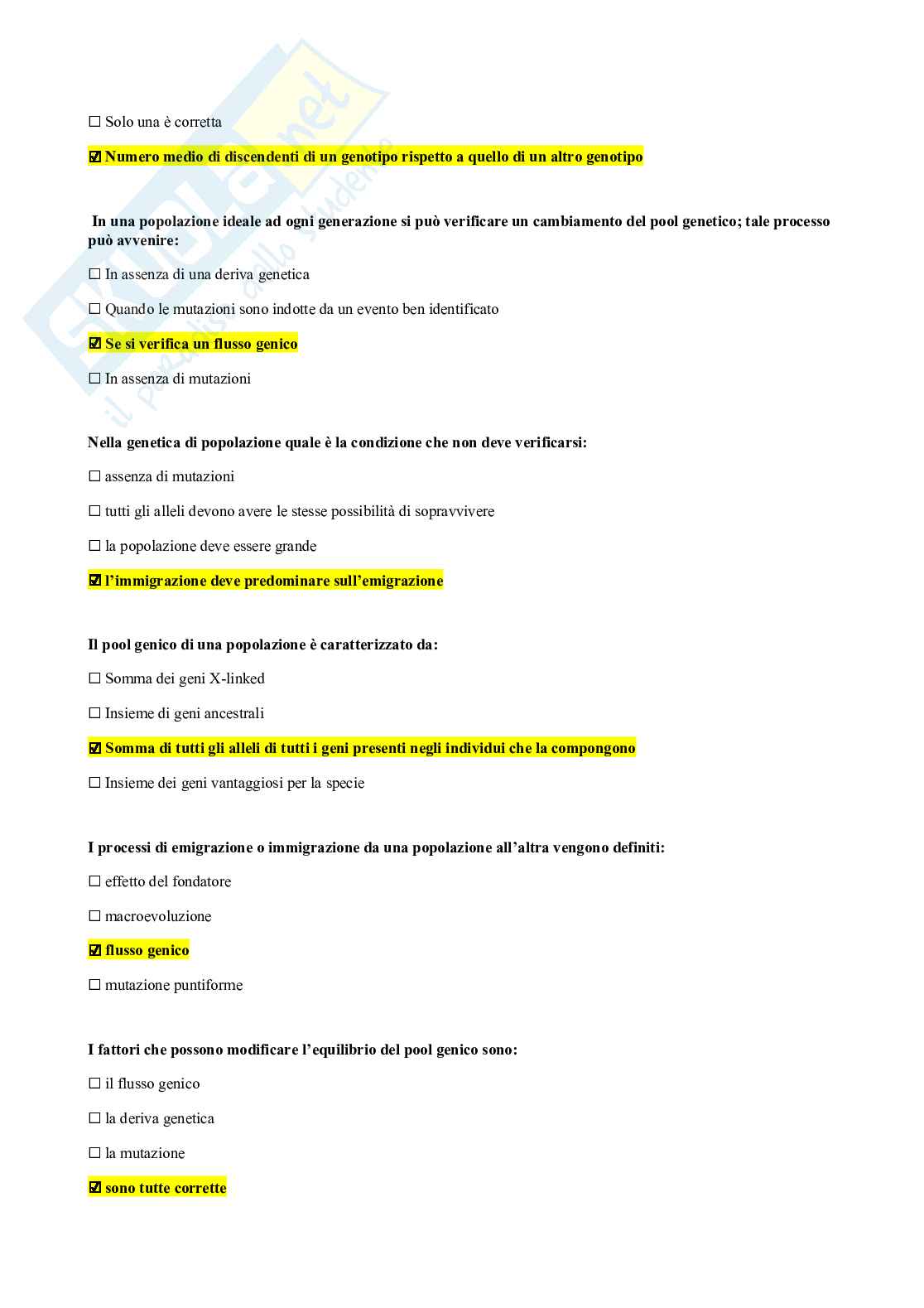 Domande chiuse Antropologia   Pag. 46