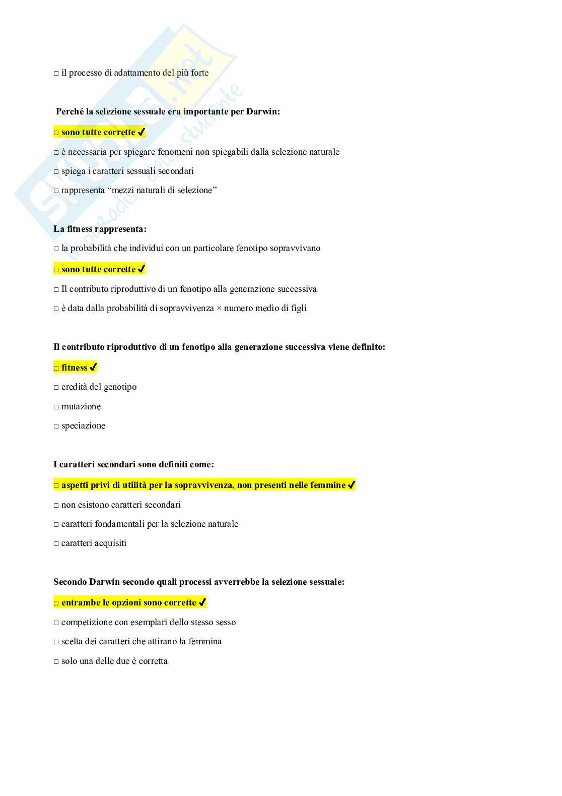 Domande chiuse Antropologia   Pag. 91