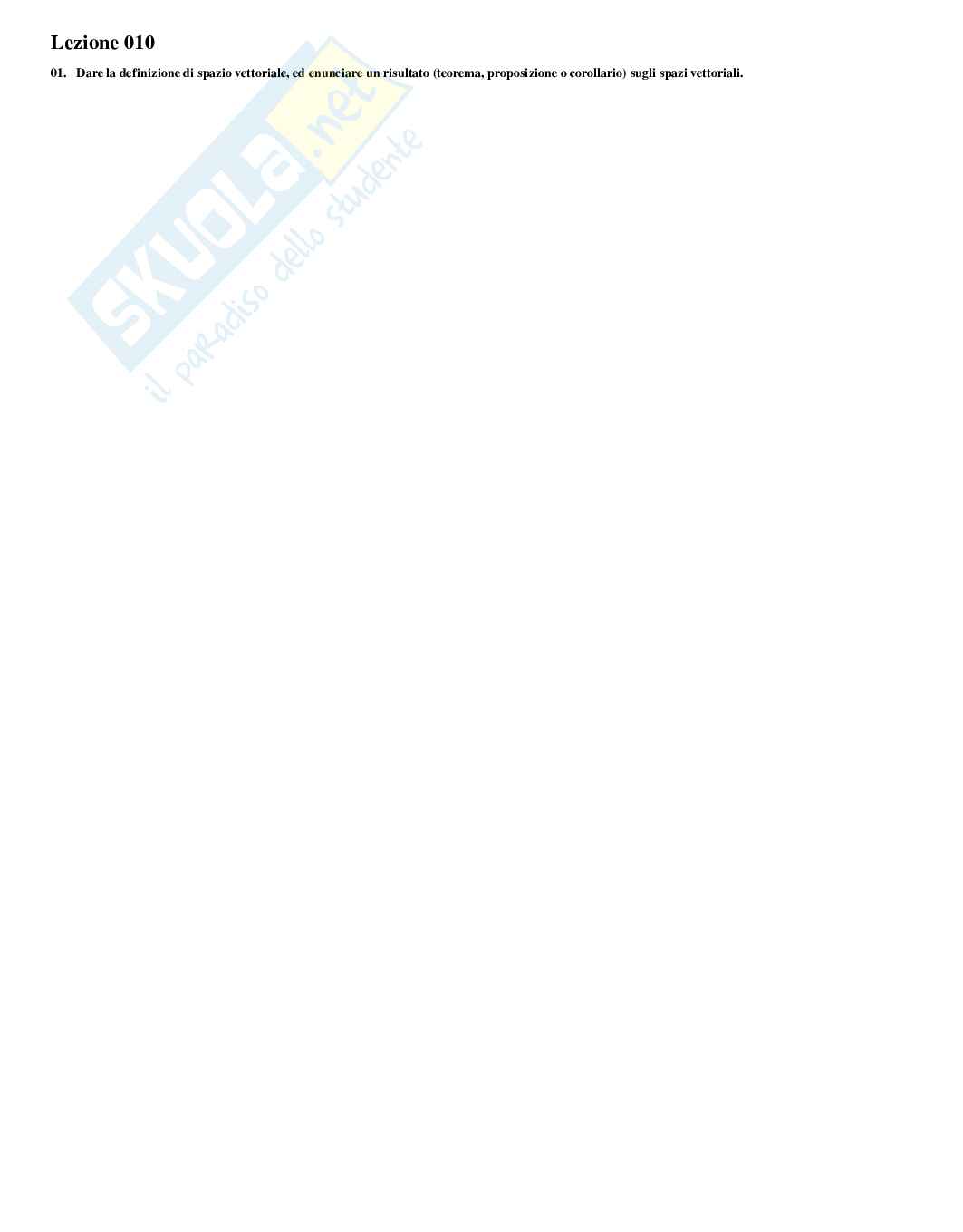 Complementi di matematica – Preparazione esame – Paniere completo risposte chiuse – A.A. 2025/2026 Pag. 6