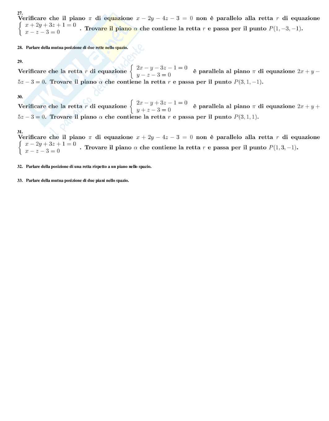 Complementi di matematica – Preparazione esame – Paniere completo risposte chiuse – A.A. 2025/2026 Pag. 71