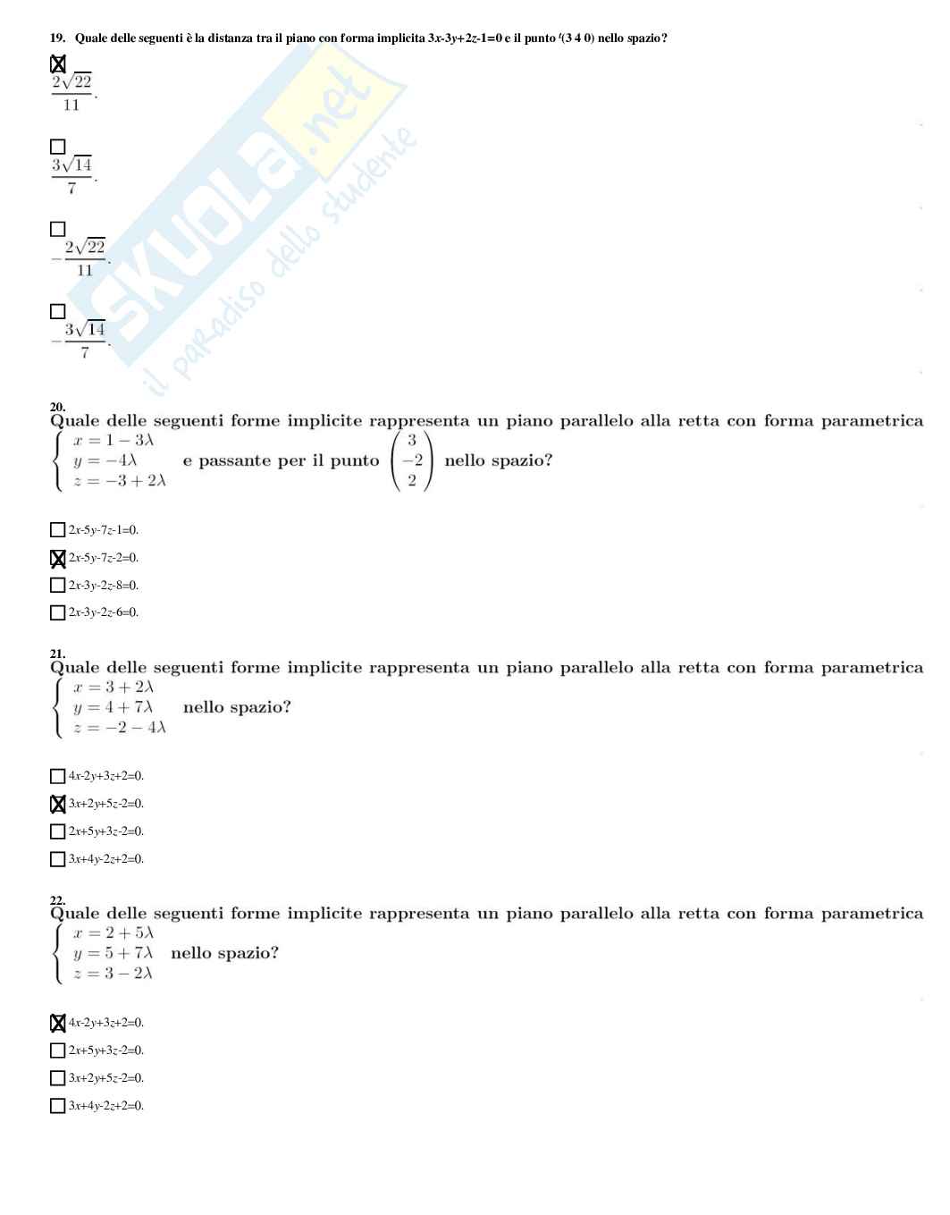 Complementi di matematica – Preparazione esame – Paniere completo risposte chiuse – A.A. 2025/2026 Pag. 81