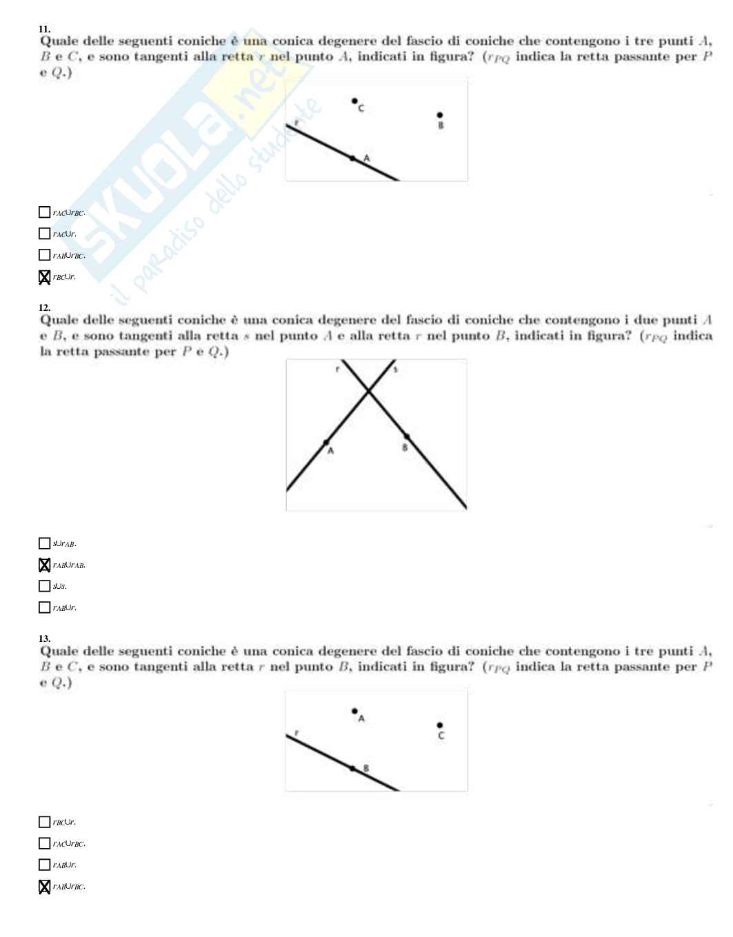 Complementi di matematica – Preparazione esame – Paniere completo risposte chiuse – A.A. 2025/2026 Pag. 96