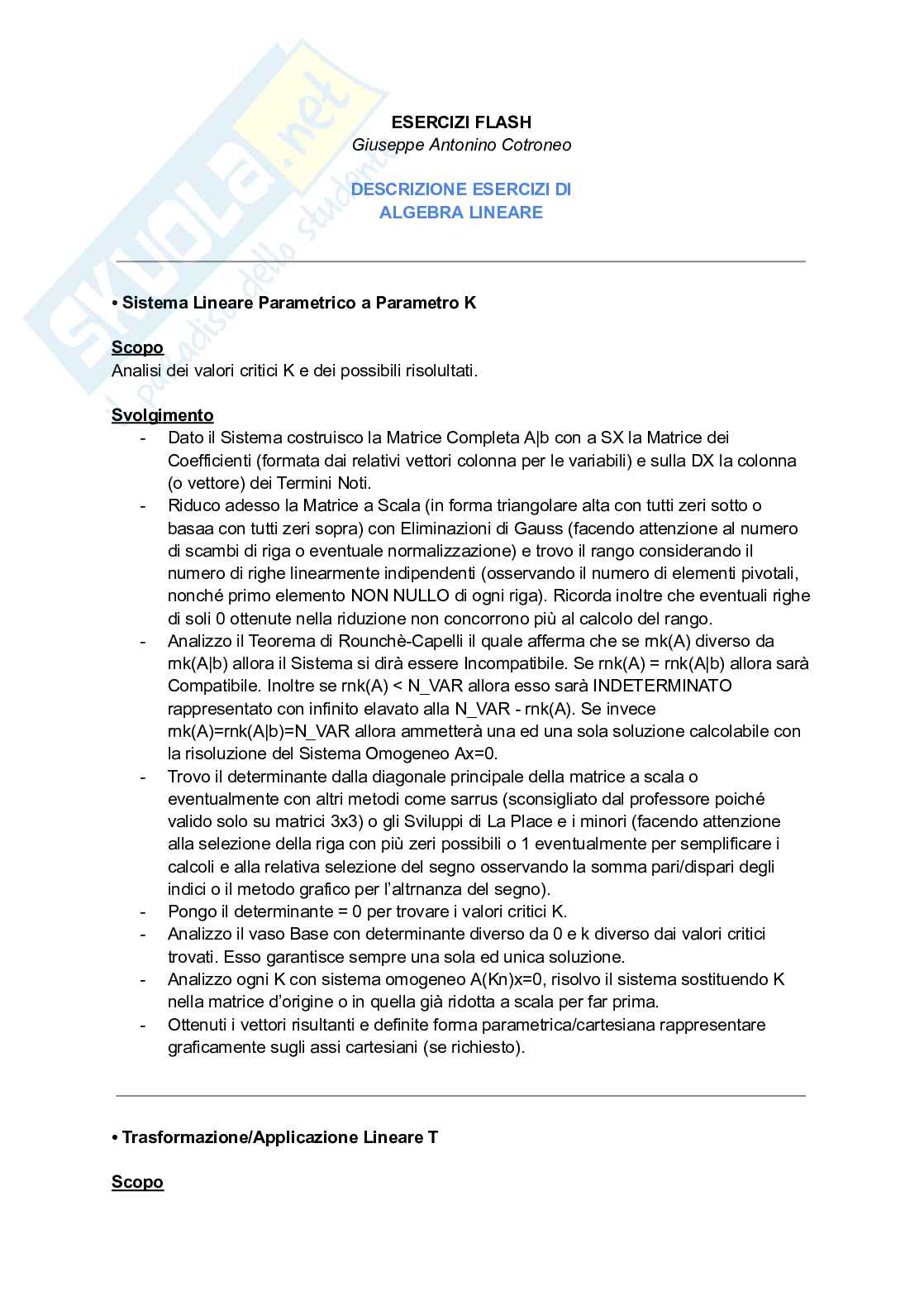 Ripasso pre-esame dello svolgimento degli esercizi di Algebra lineare e matematica discreta Pag. 2