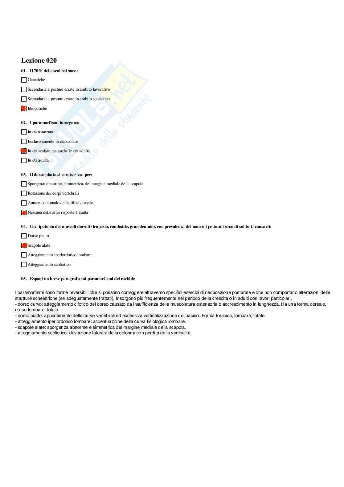 Paniere Attività motoria, preventiva, compensativa e rieducativa - (2026) - Risposte multiple corrette Pag. 21