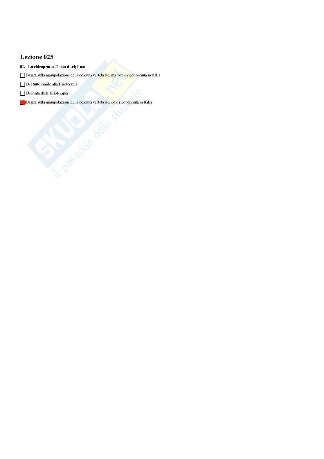 Paniere Attività motoria, preventiva, compensativa e rieducativa - (2026) - Risposte multiple corrette Pag. 26