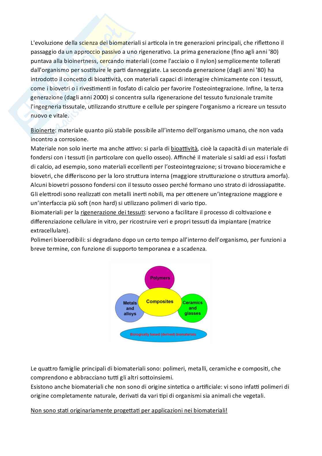 Appunti Biomateriali Pag. 2