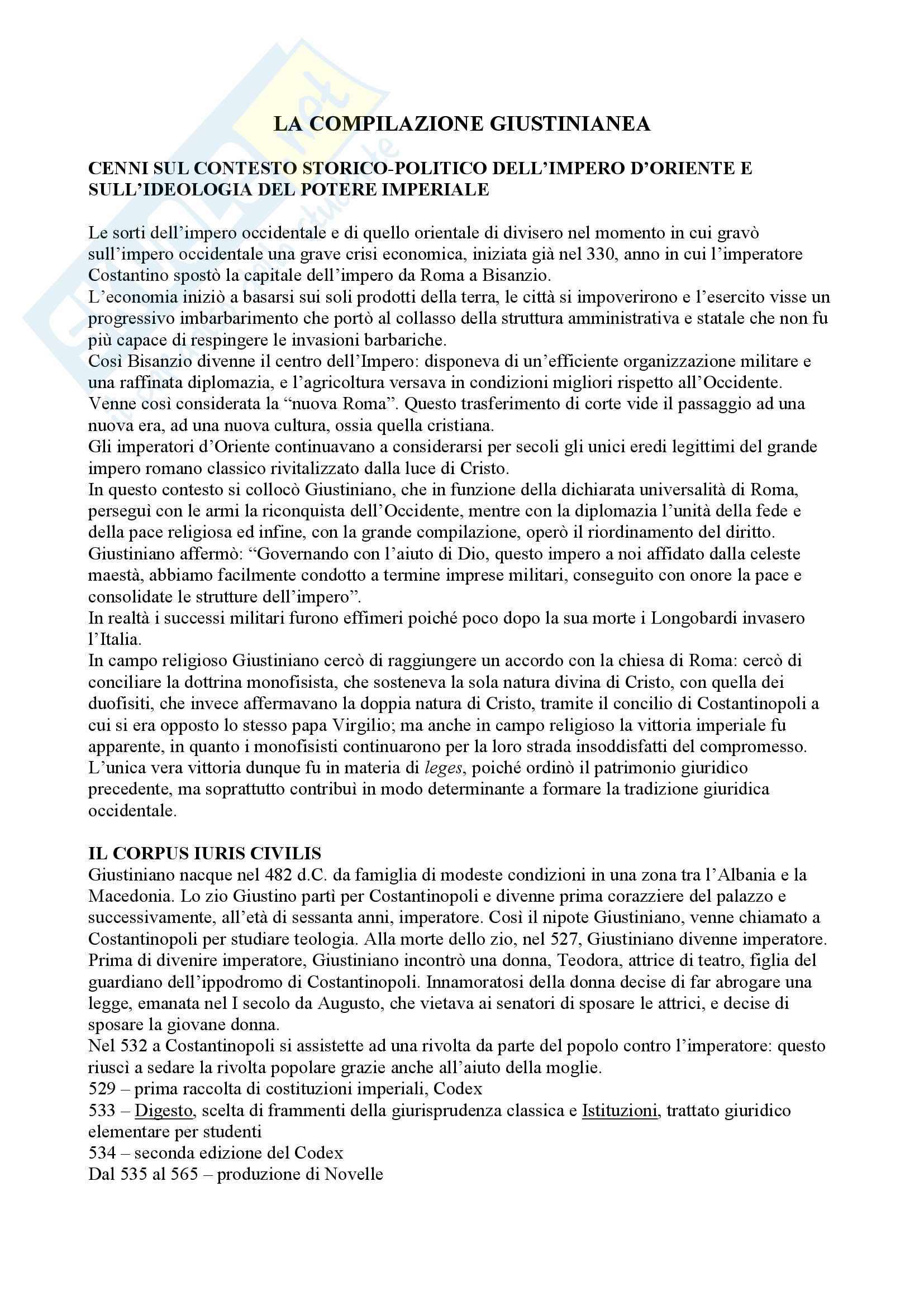 Riassunto esame istituzioni di diritto romano, prof. Maganzani, libro consigliato"Formazioni e vicende di un'opera illustre" (prime 99 pagine) Pag. 1