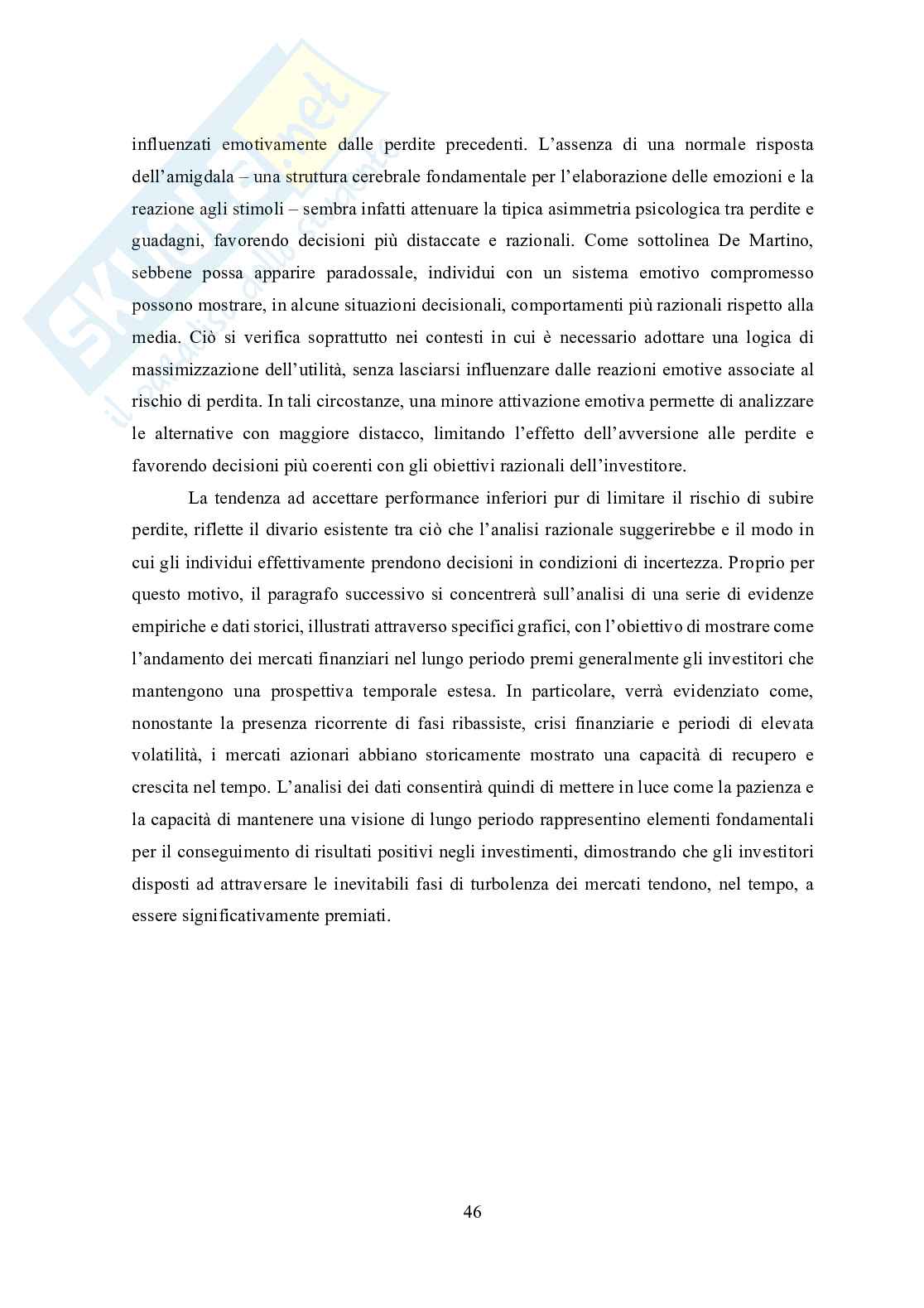 Tesi in Neurofinanza - L'influenza ormonale sulla performance dell'Investitore nei mercati finanziari Pag. 46