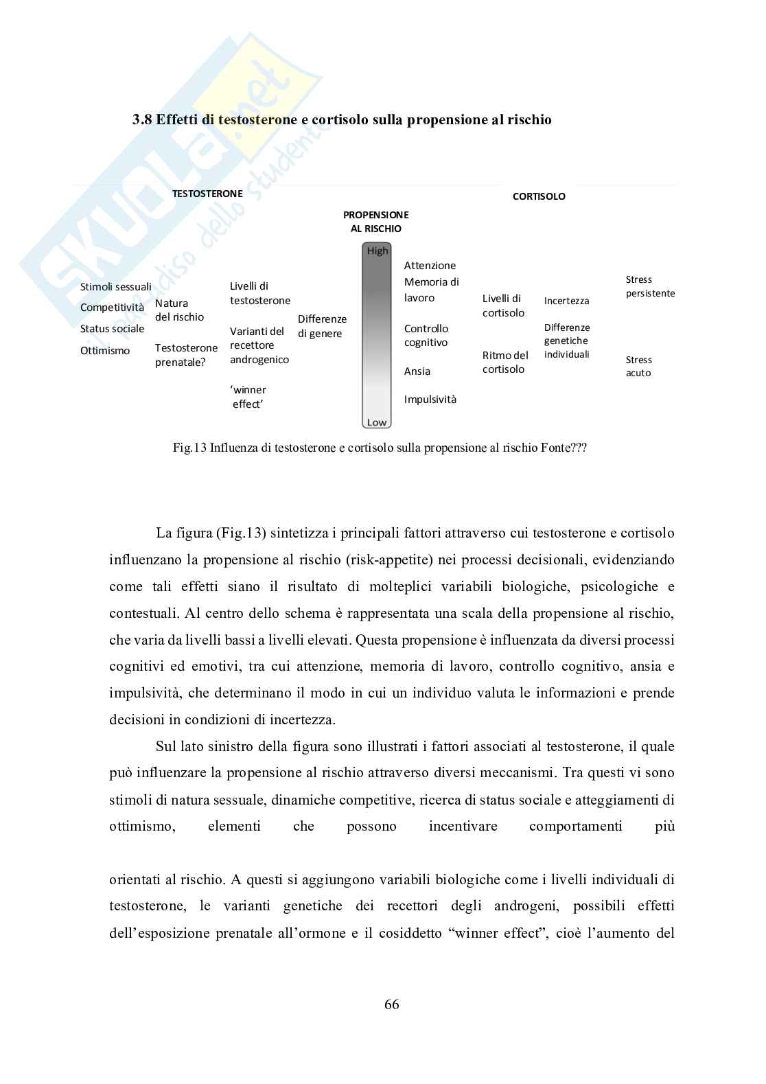 Tesi in Neurofinanza - L'influenza ormonale sulla performance dell'Investitore nei mercati finanziari Pag. 66