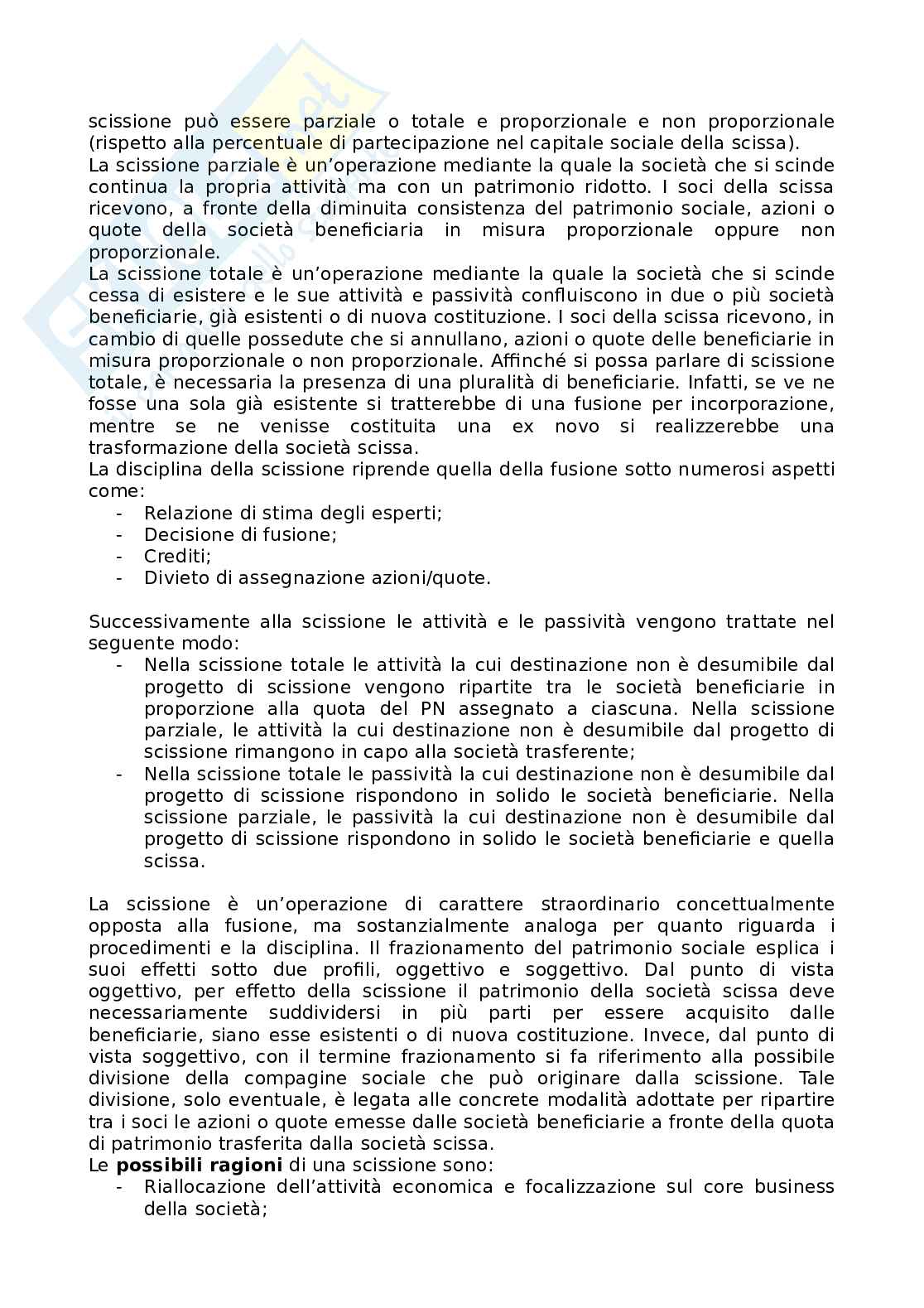 Operazioni straordinarie e valutazione d’azienda Pag. 6