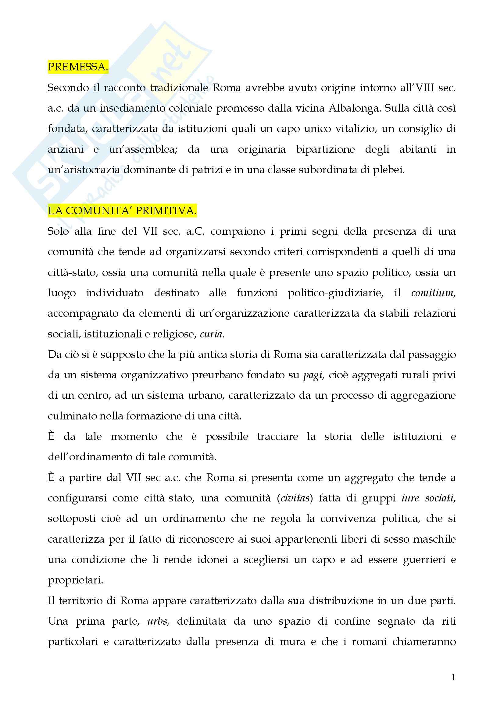 Riassunto Esame Storia Del Diritto Romano Manuale Consigliato Prof Cerami