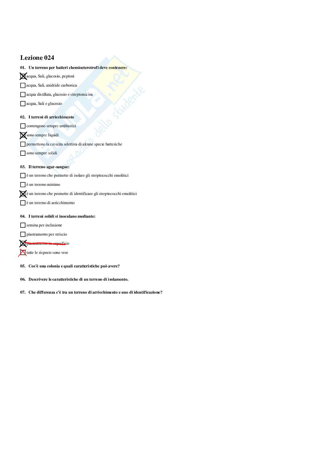 Paniere Microbiologia generale  - Risposte multiple - aggiornato (2026) Pag. 21