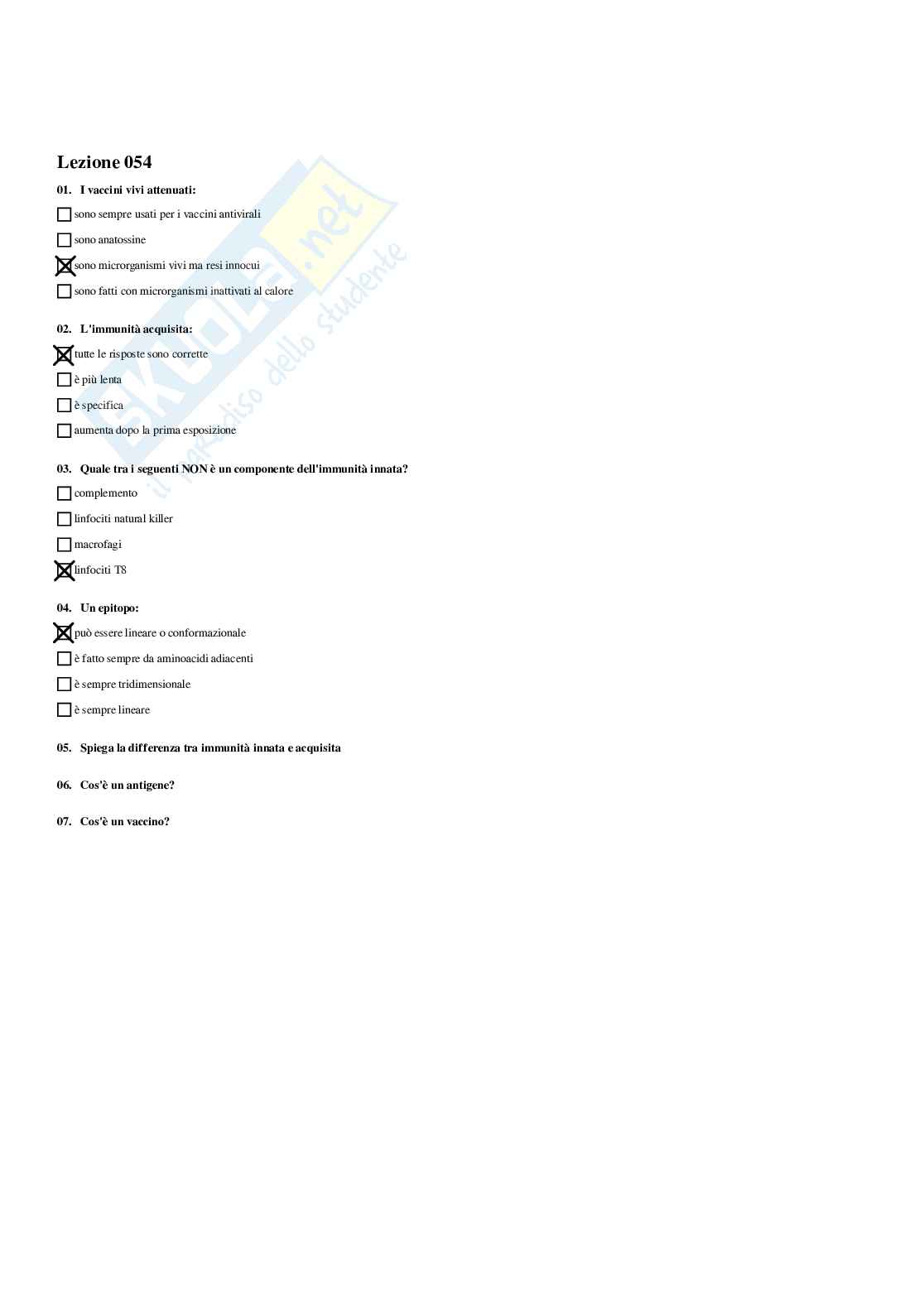 Paniere Microbiologia generale  - Risposte multiple - aggiornato (2026) Pag. 46