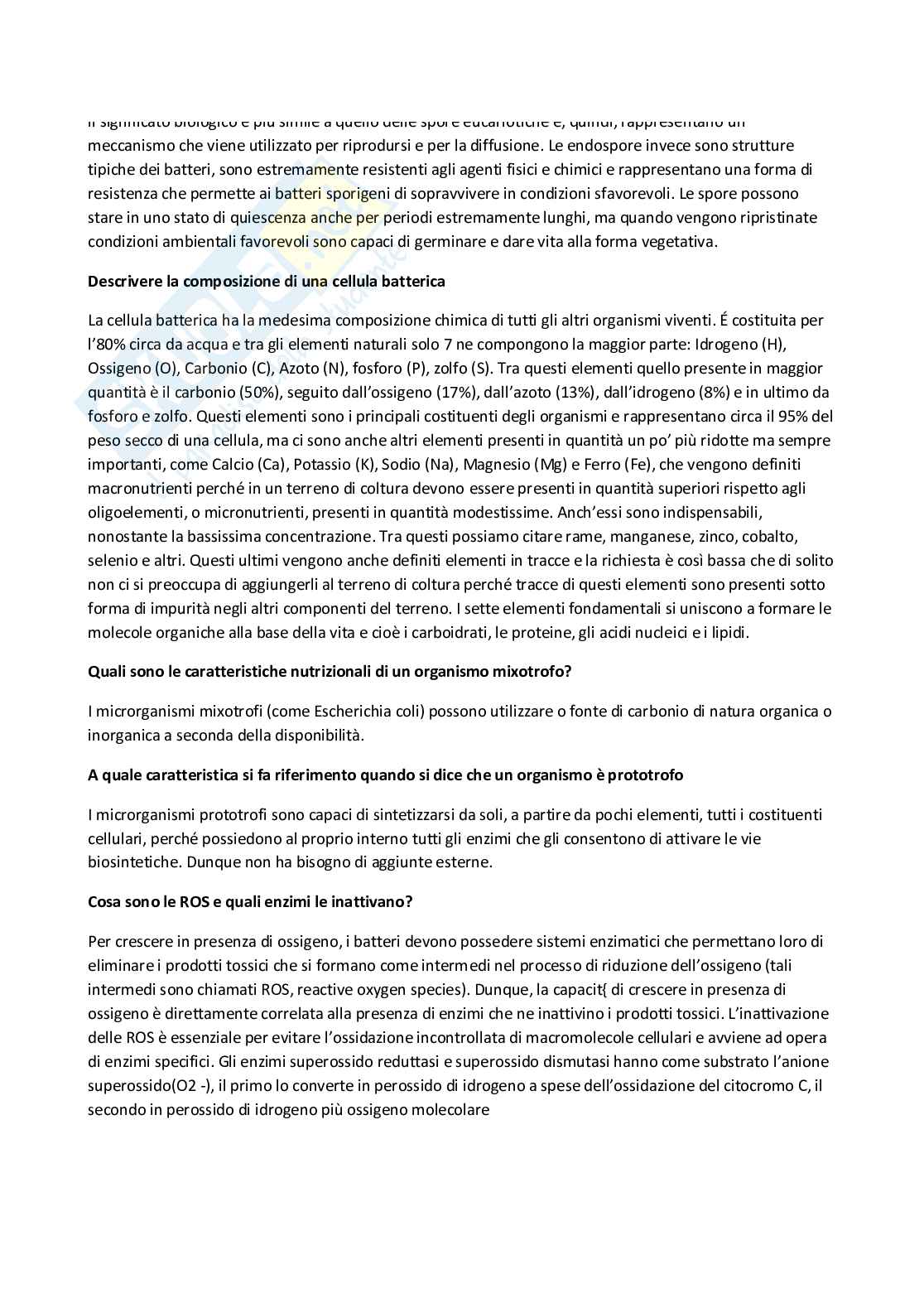 Paniere Microbiologia generale  - Risposte multiple - aggiornato (2026) Pag. 56