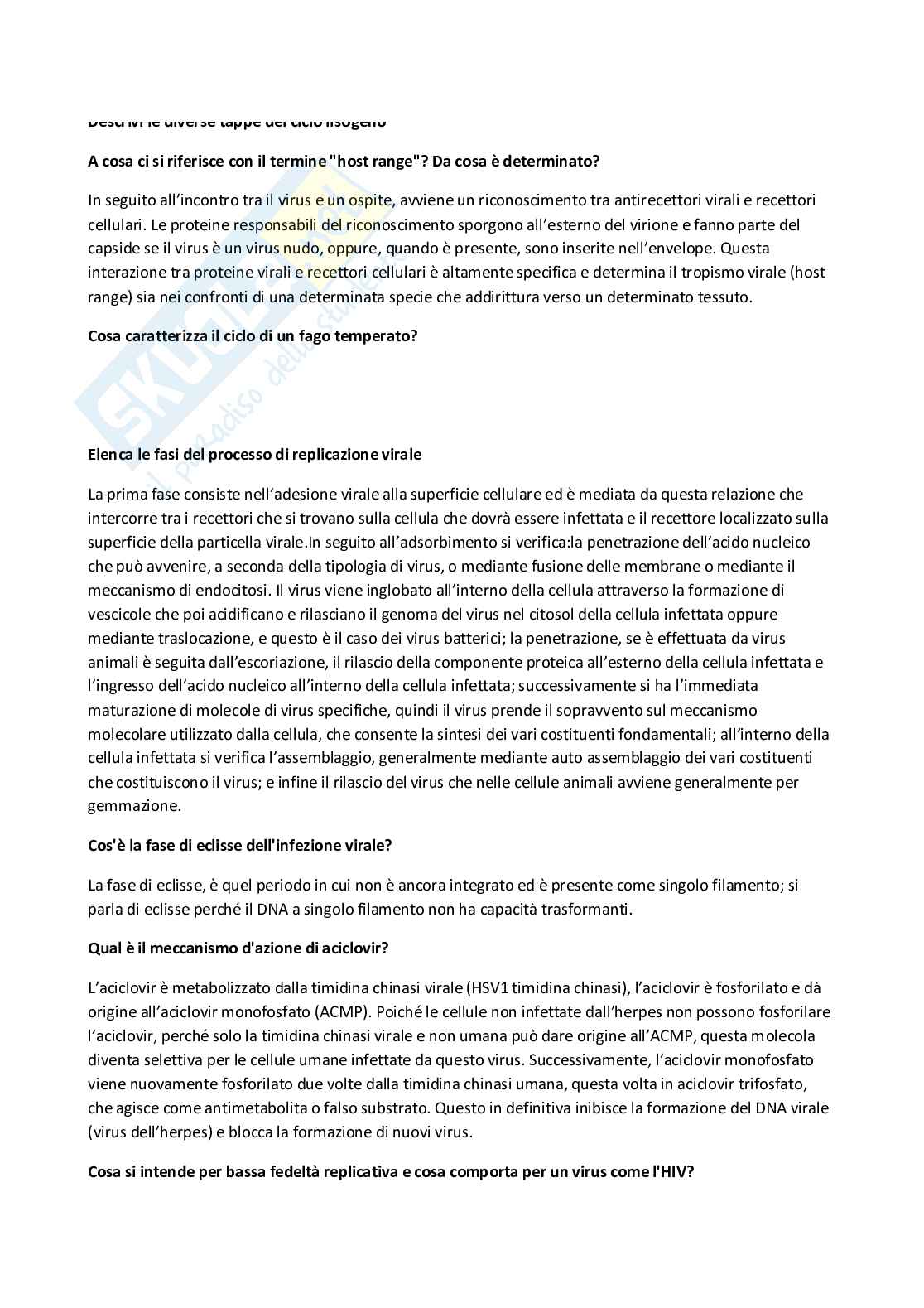Paniere Microbiologia generale  - Risposte multiple - aggiornato (2026) Pag. 66