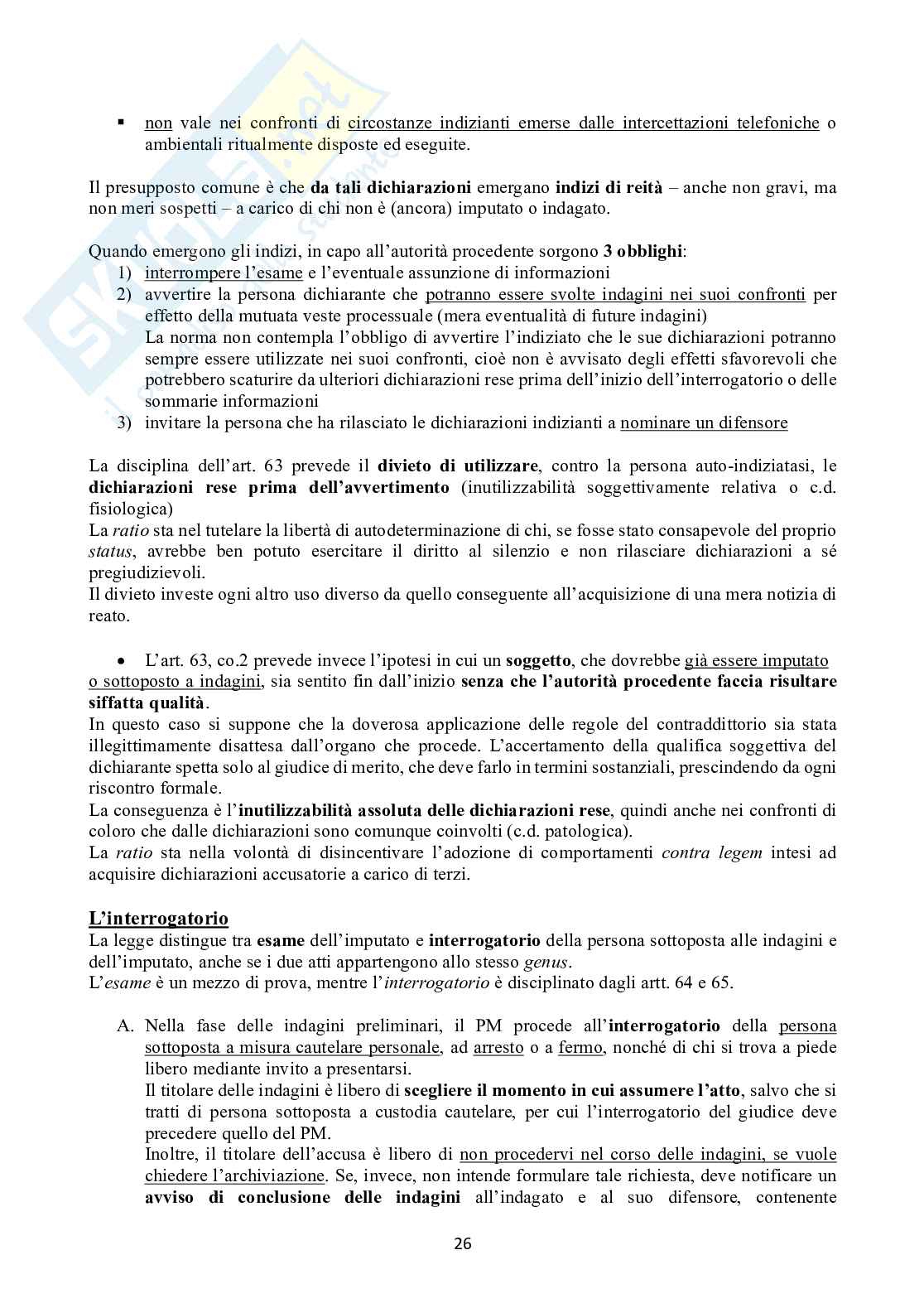 Riassunto esame Procedura penale, Prof. Caianiello Michele, libro consigliato Manuale di procedura penale , Conso, Grevi Pag. 26