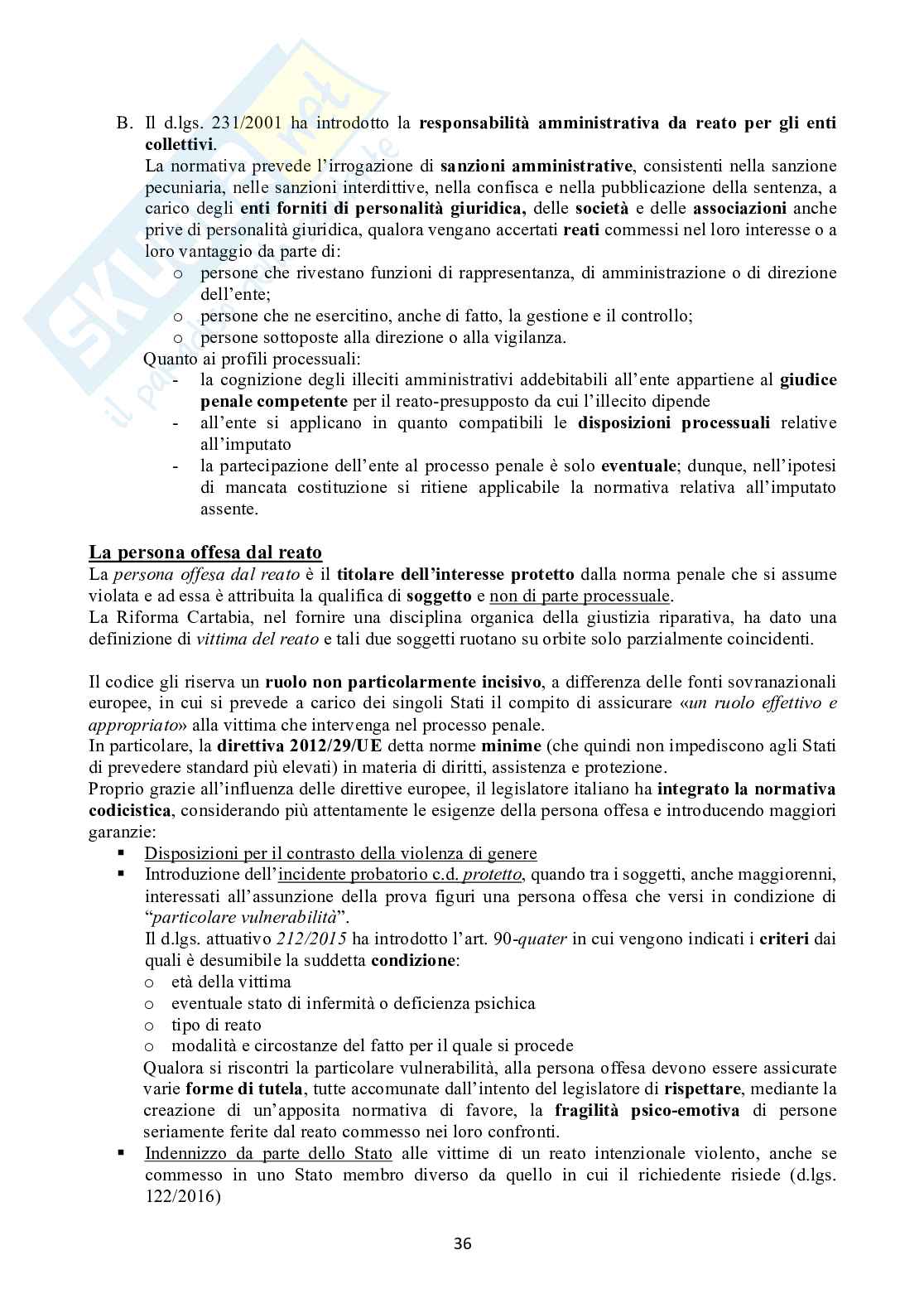Riassunto esame Procedura penale, Prof. Caianiello Michele, libro consigliato Manuale di procedura penale , Conso, Grevi Pag. 36