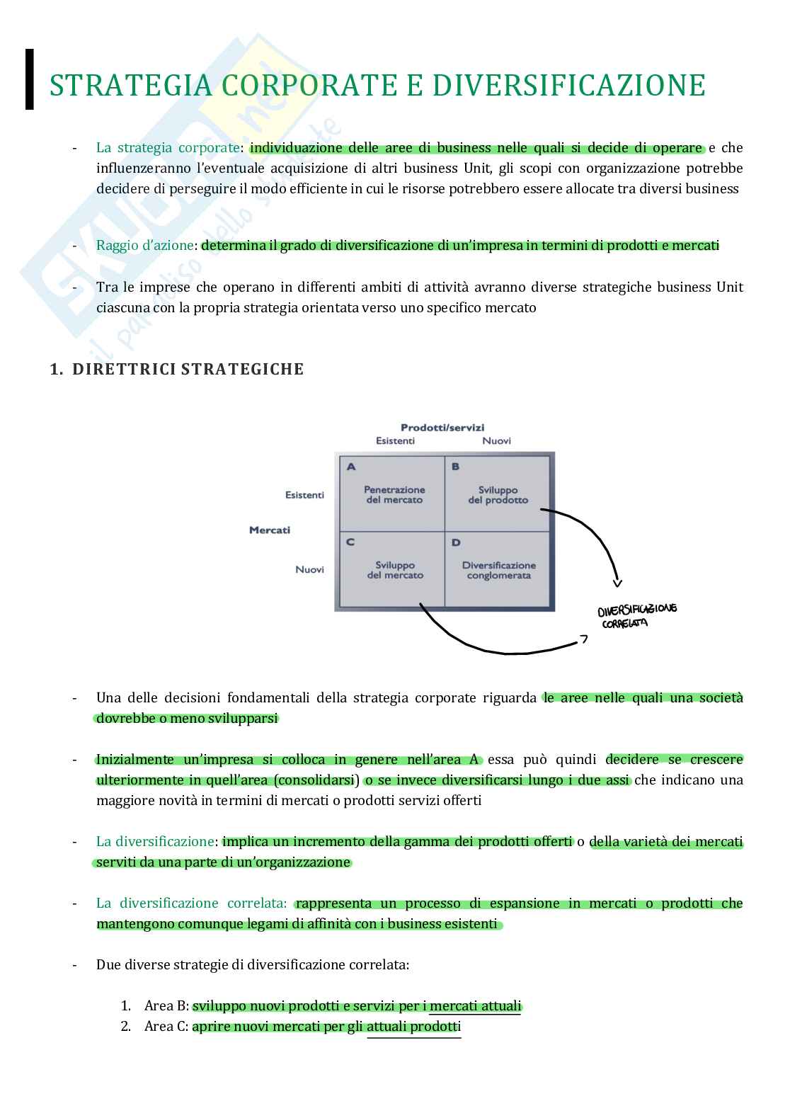 Strategie e processi aziendali Pag. 1