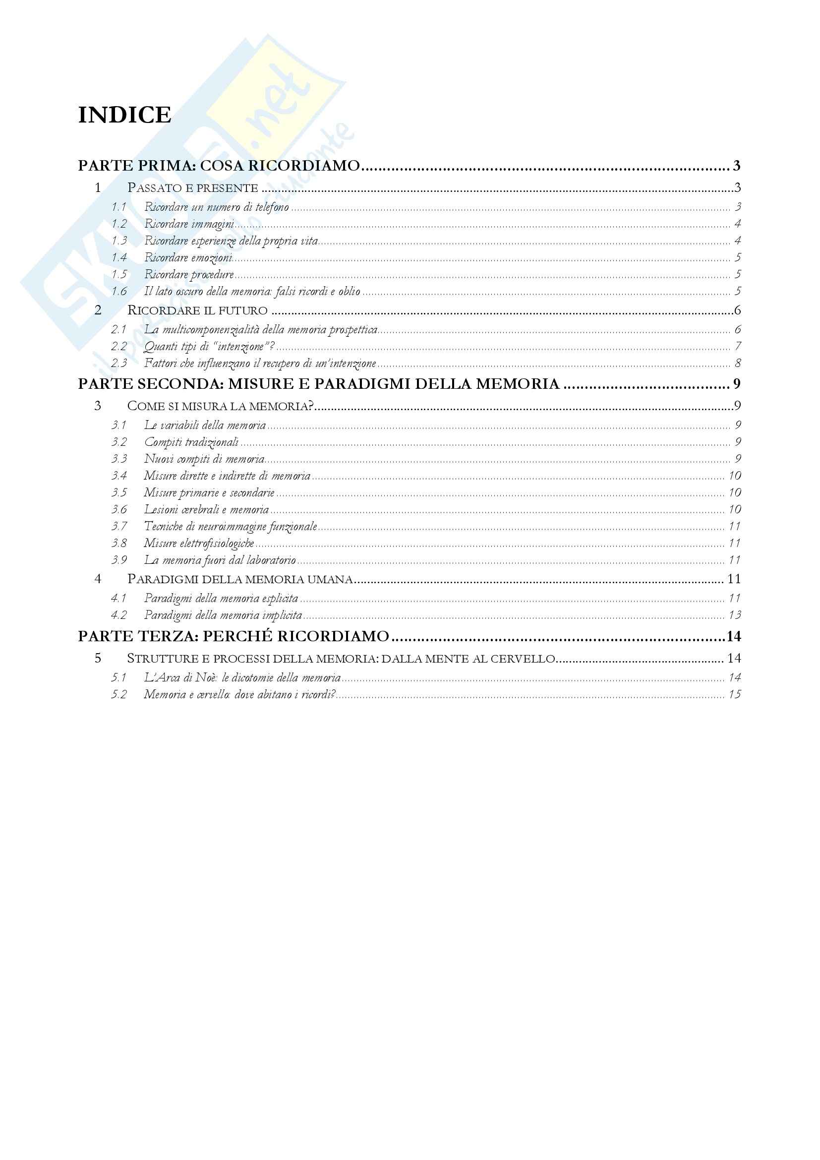 Psicologia della memoria Pag. 2