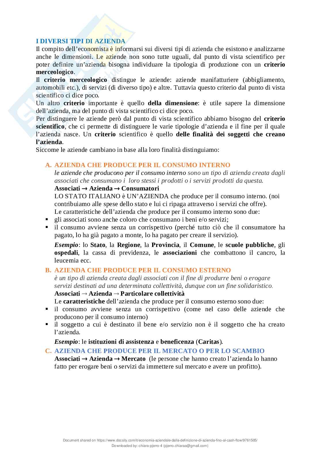 Riassunto esame Economia aziendale, Prof. Bianchi Maria Teresa, libro consigliato Fisiologia aziendale, Bianchi  Pag. 2