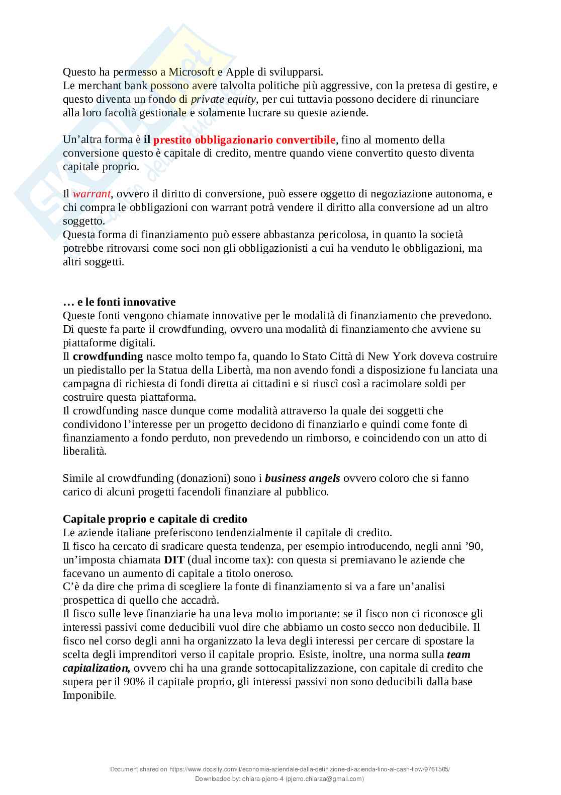 Riassunto esame Economia aziendale, Prof. Bianchi Maria Teresa, libro consigliato Fisiologia aziendale, Bianchi  Pag. 41