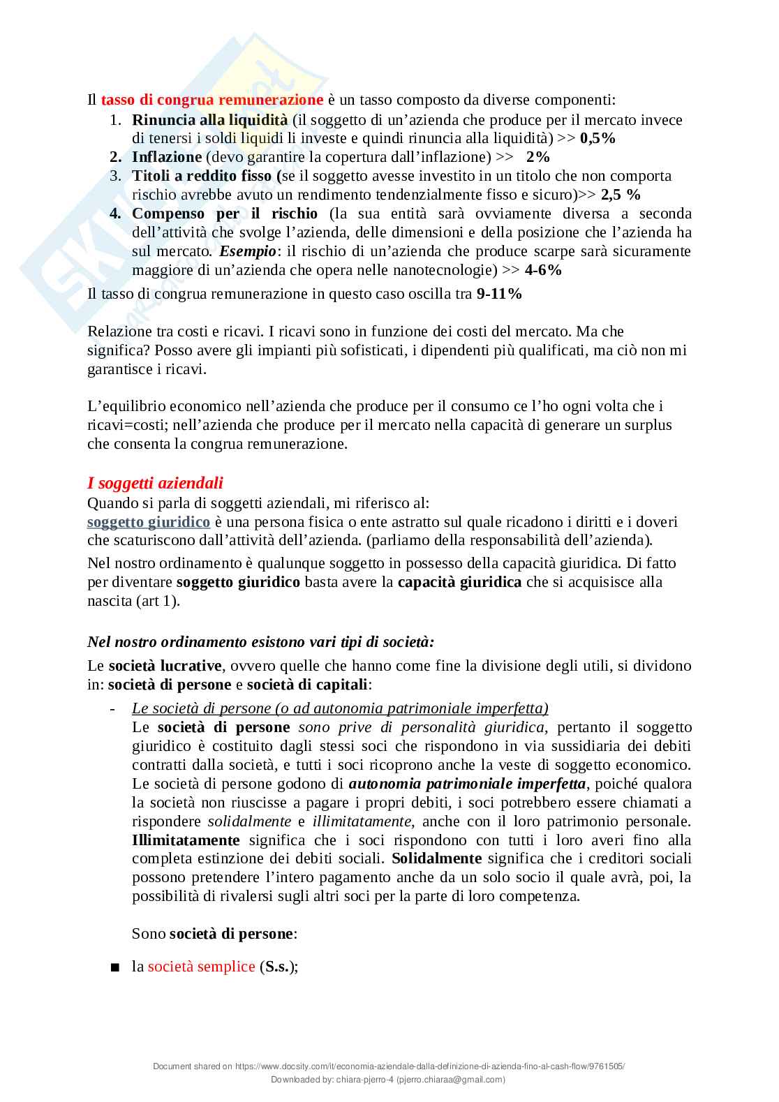 Riassunto esame Economia aziendale, Prof. Bianchi Maria Teresa, libro consigliato Fisiologia aziendale, Bianchi  Pag. 6