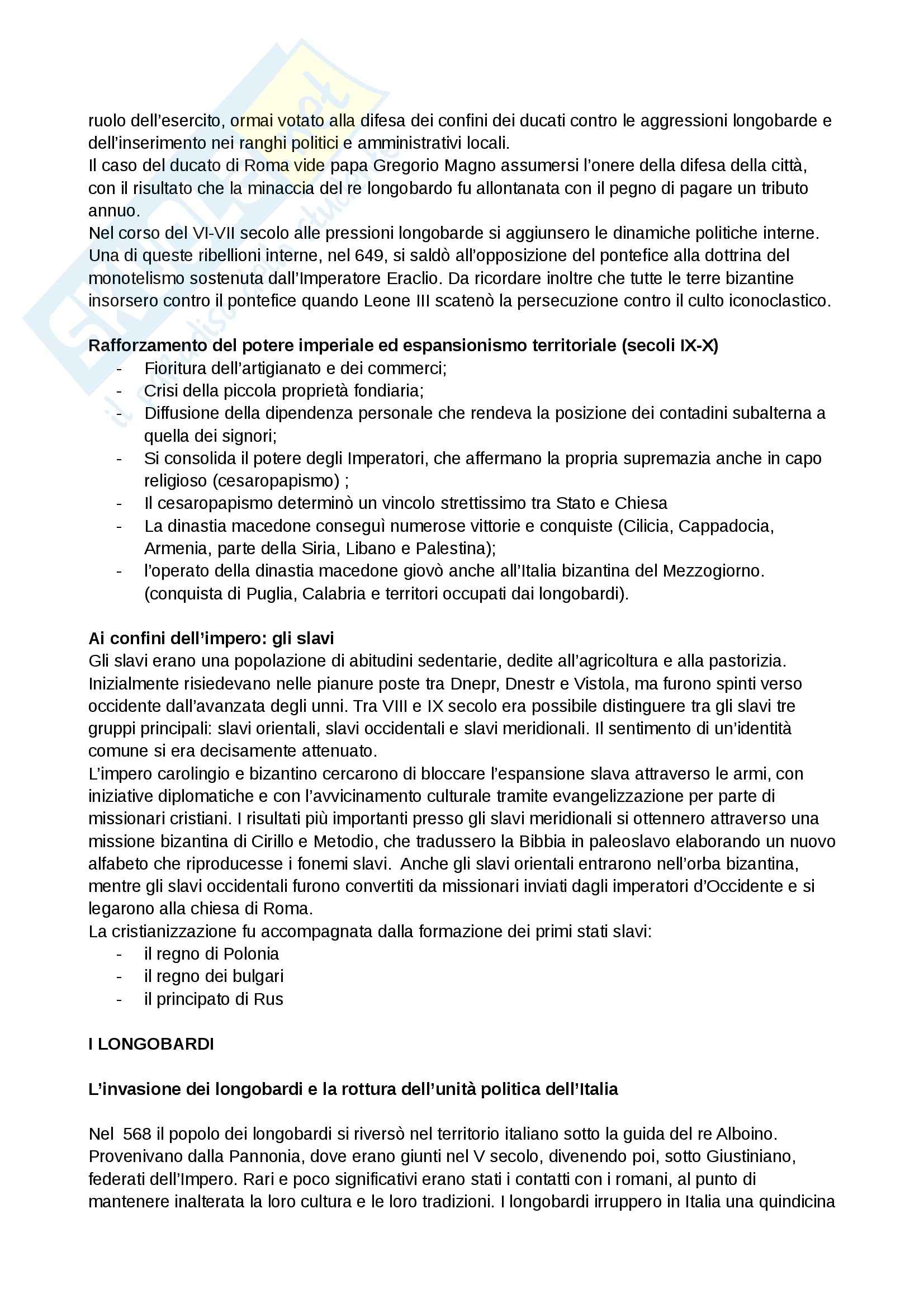 Riassunto esame Storia medievale, prof. Grillo, libro consigliato Il Medioevo.Profilo di un millennio, Cortonesi Pag. 6