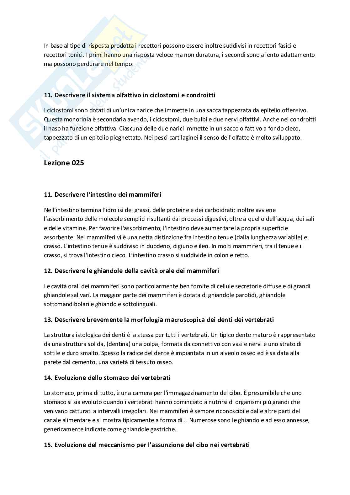 Domande aperte di Anatomia comparata e citologia Pag. 21