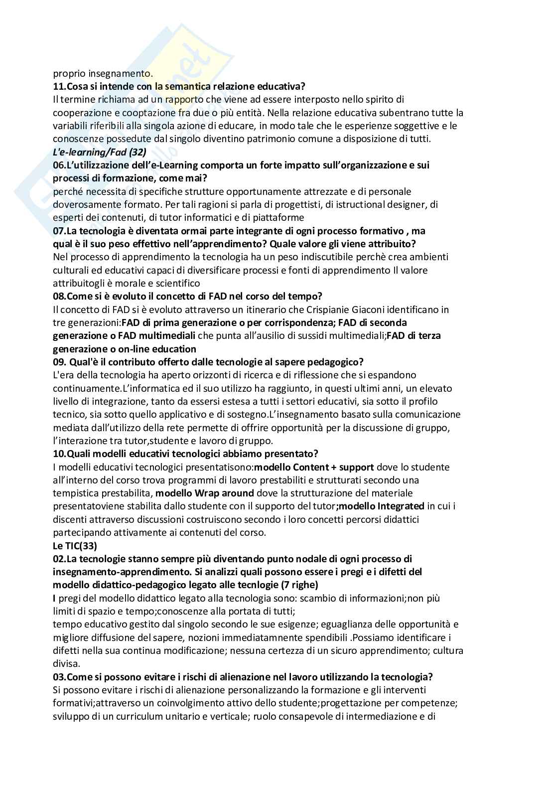 Paniere Pedagogia generale e sociale (2026) - Risposte Aperte Corrette  Pag. 26